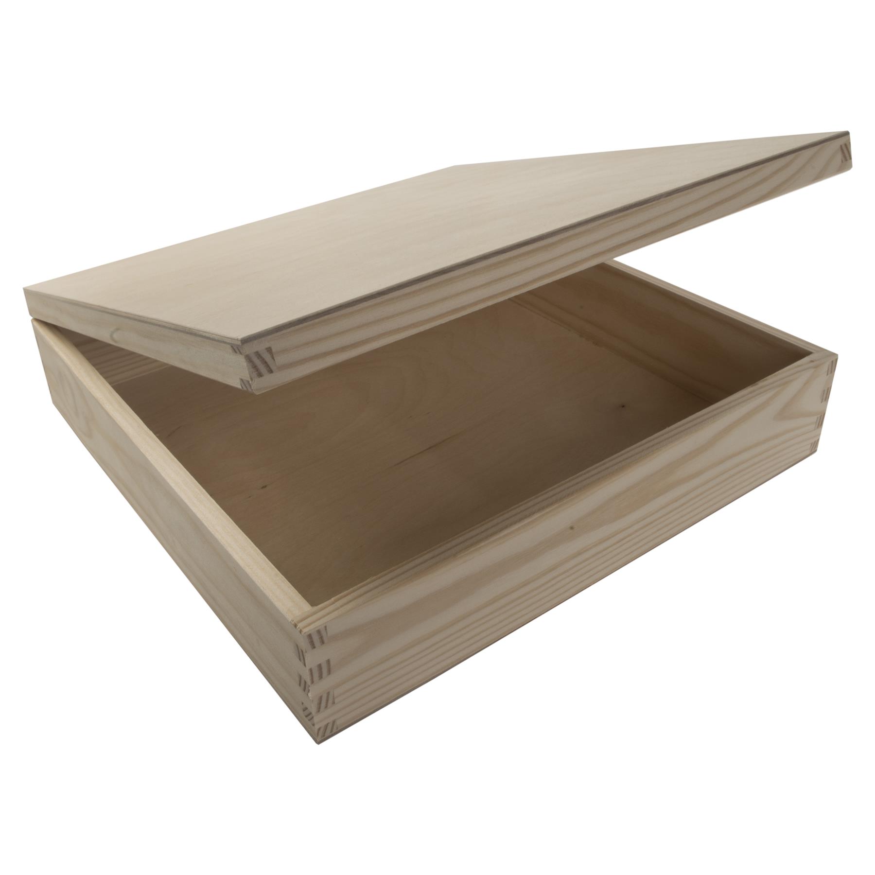 Square Wooden Lid Boxes | Plain Pine for Craft | Keepsake Trinket Memory Storage - Picture 202 of 238