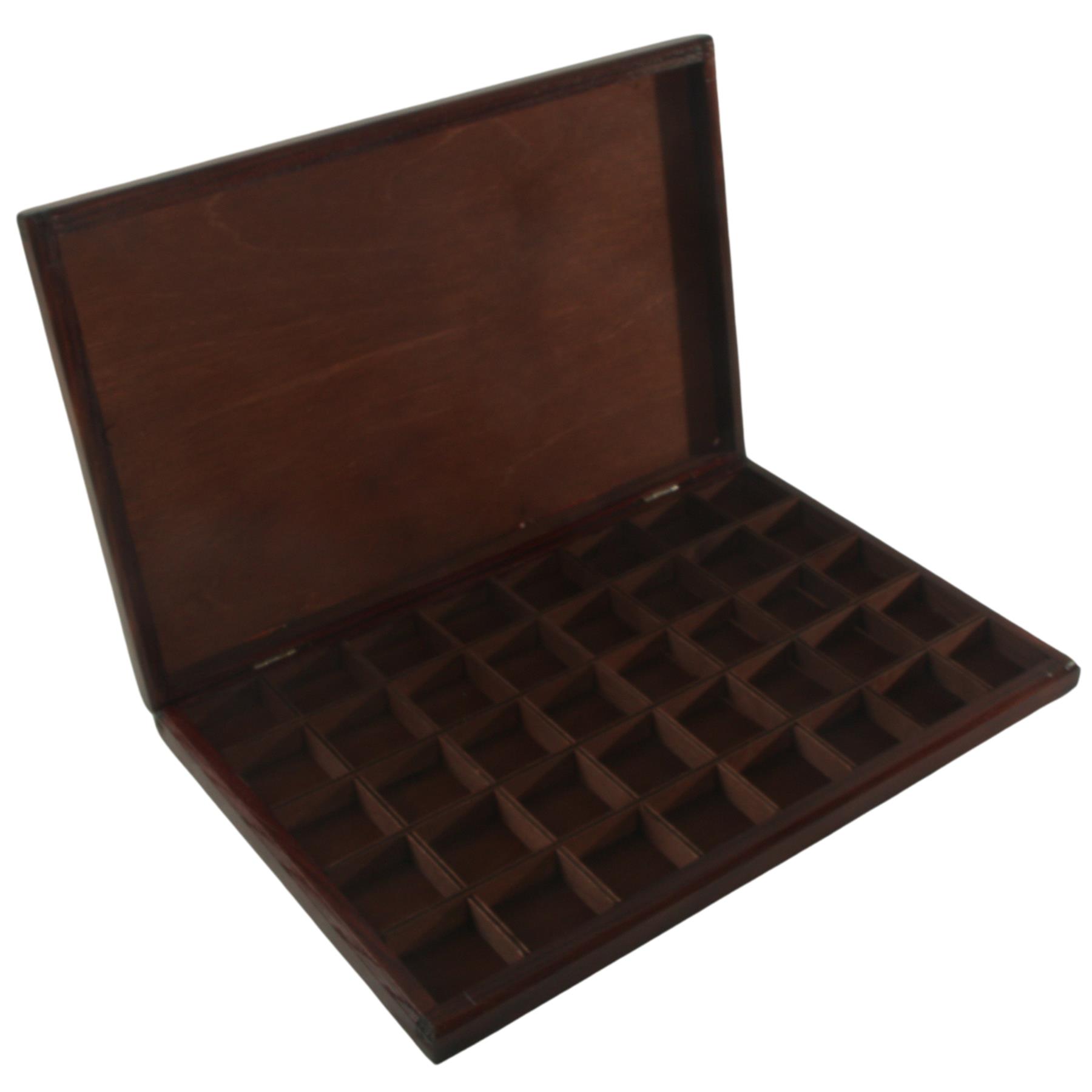 Hand-stained Wooden 40 Compartments Shallow Boxes for Gems Beads Jewellery - Picture 49 of 60