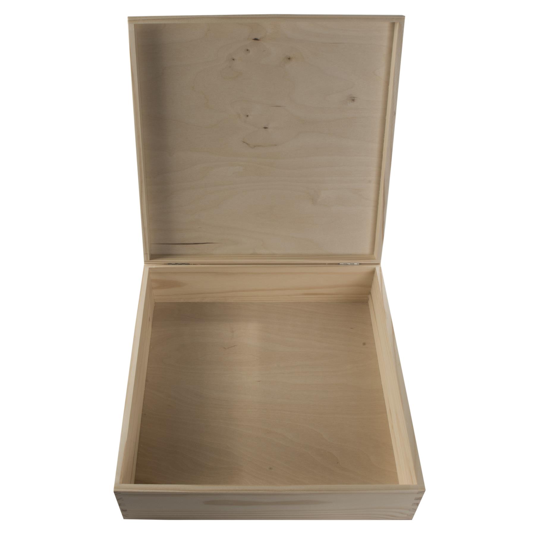 Square Wood Gift Trinket Keepsake Box Pyrography Decoupage |36 x 36 x 10.5 cm - Picture 22 of 27