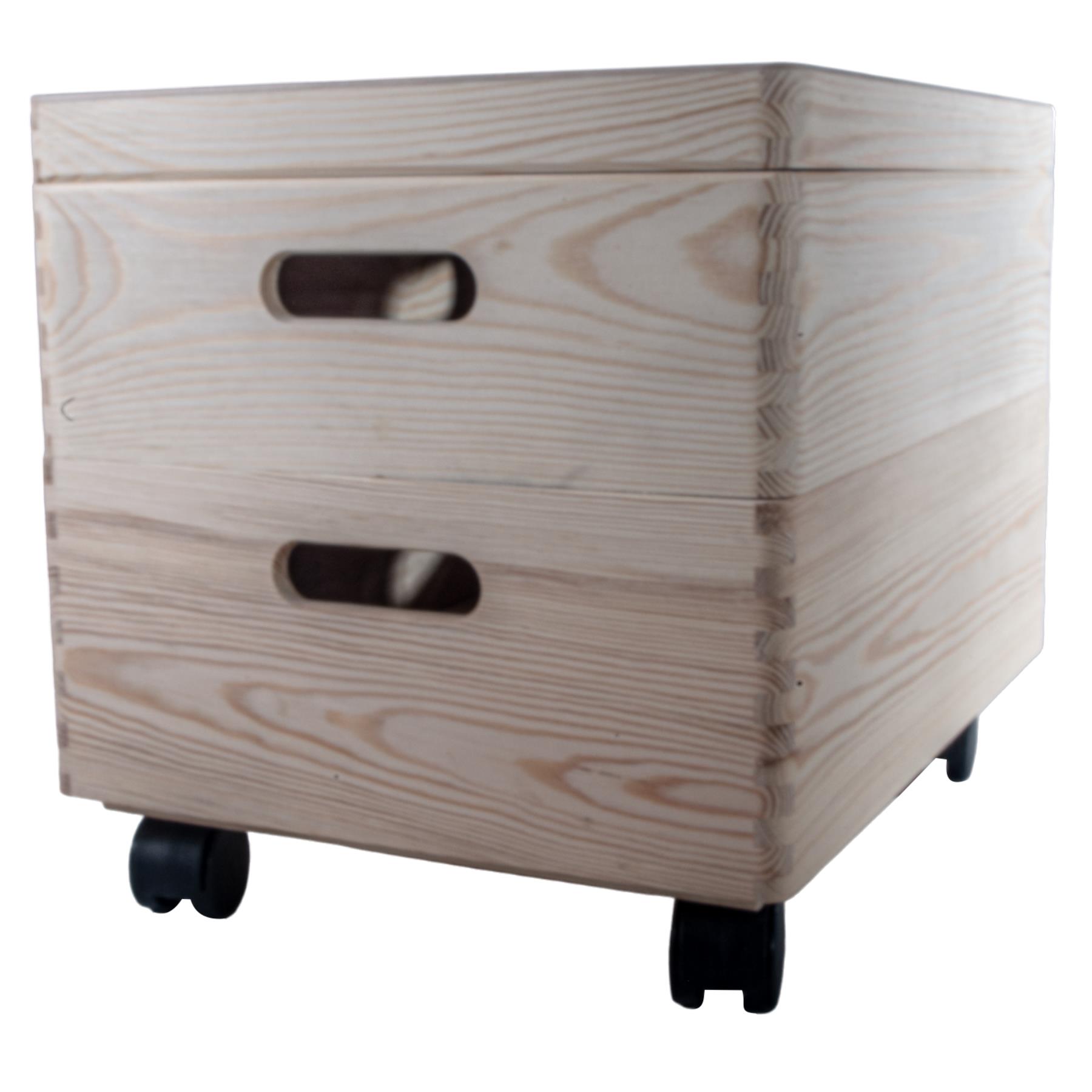 2-6 Stufen Kiefer stapelbar Holz Aufbewahrungsboxen Deckel Räder | Einfach Unlackiert Zum Selbermachen - Bild 8 von 41