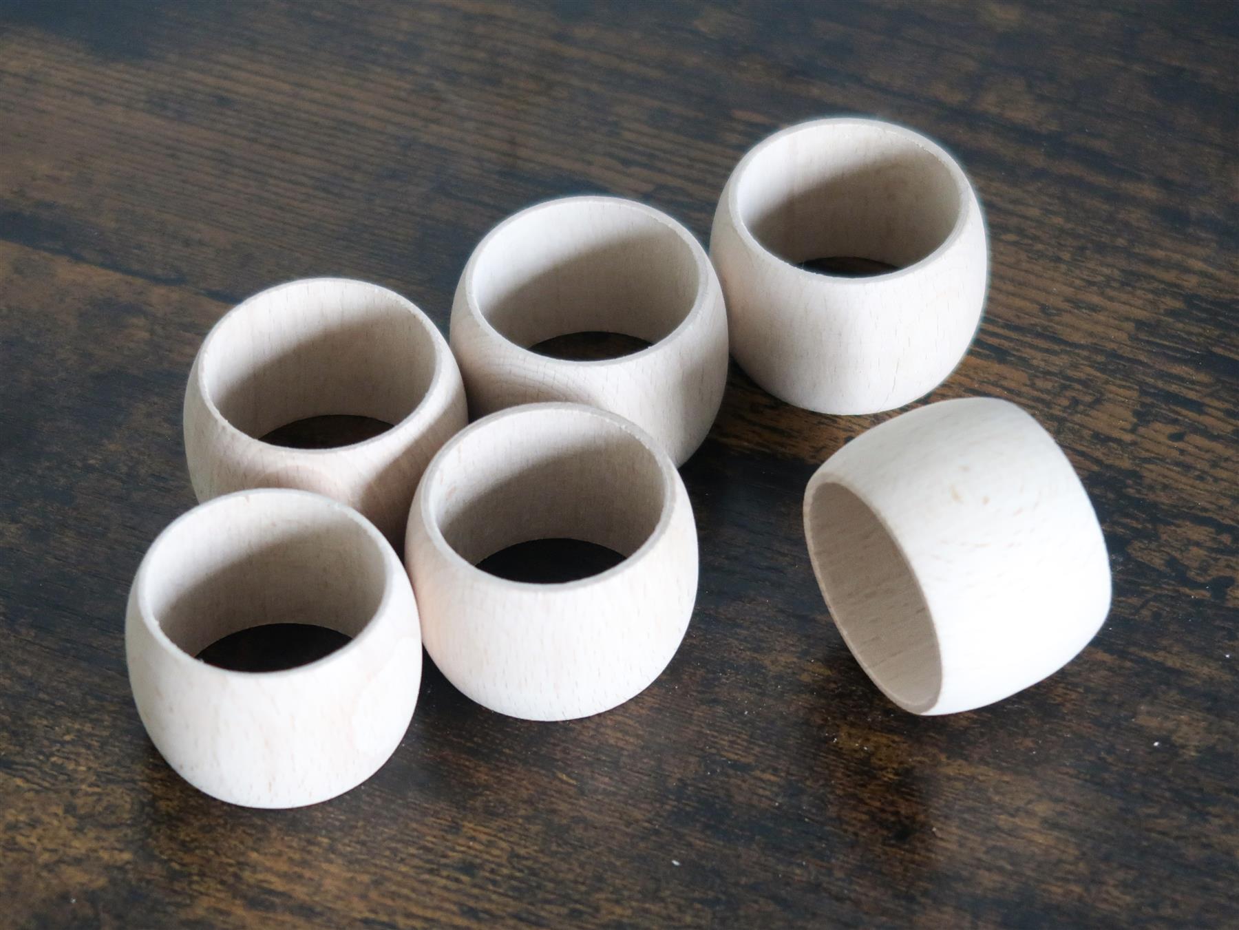 Wooden Napkin Rings | Various Designs | Round Decorative Holders For Craft DIY - Picture 18 of 50