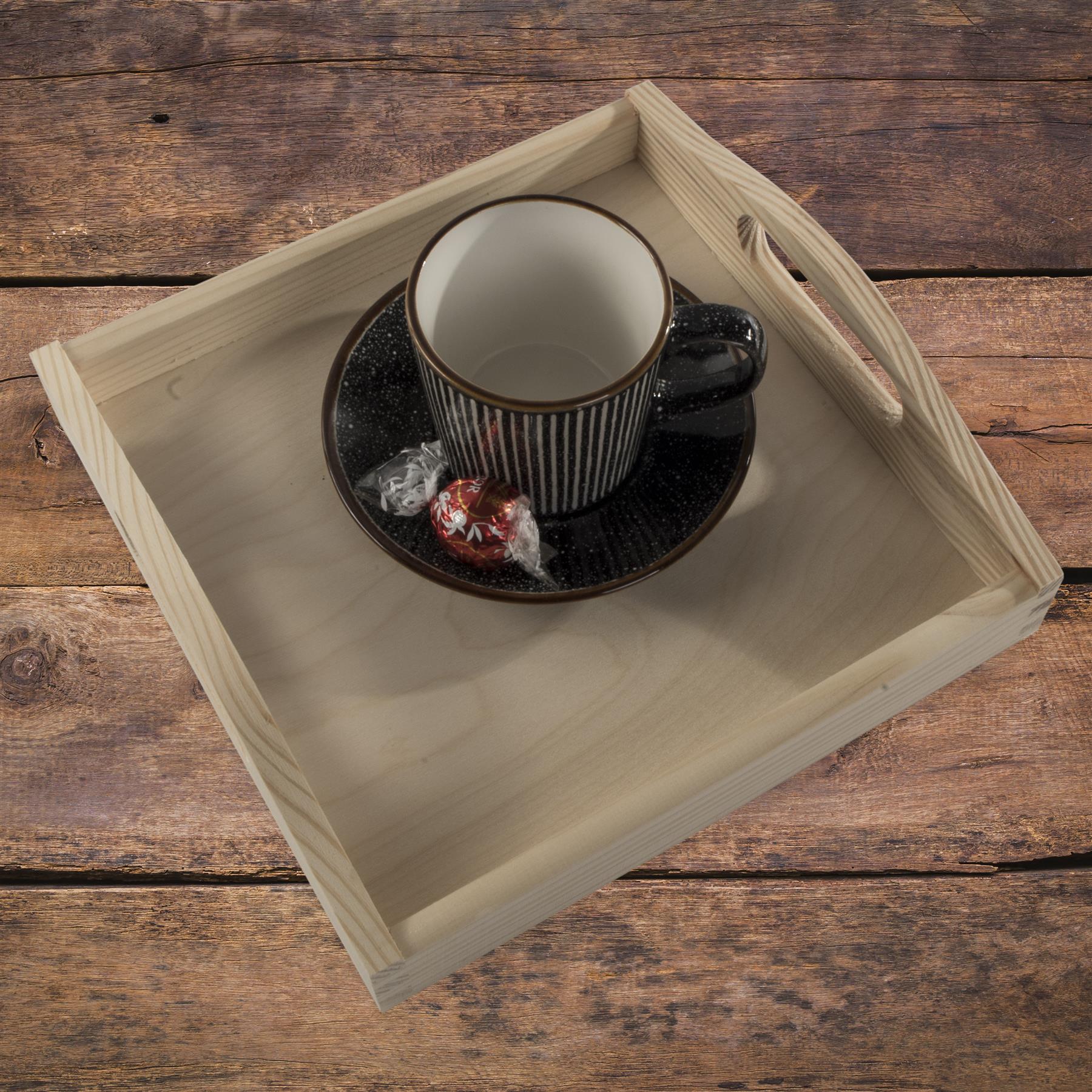 Decorative Serving Trays | Plain Pinewood | Tea Coffee Milk Breakfast Parties - Picture 14 of 144