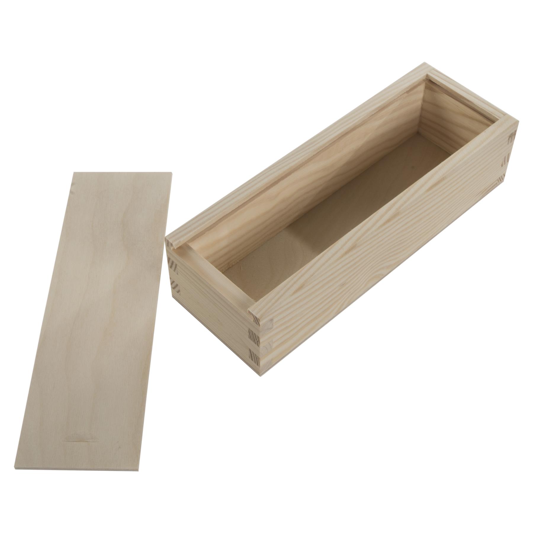Caja de lápices profundos de madera Cepillo Crayones Tapa deslizante Titular Caso de regalo | 23x8x5.5cm - Imagen 20 de 52