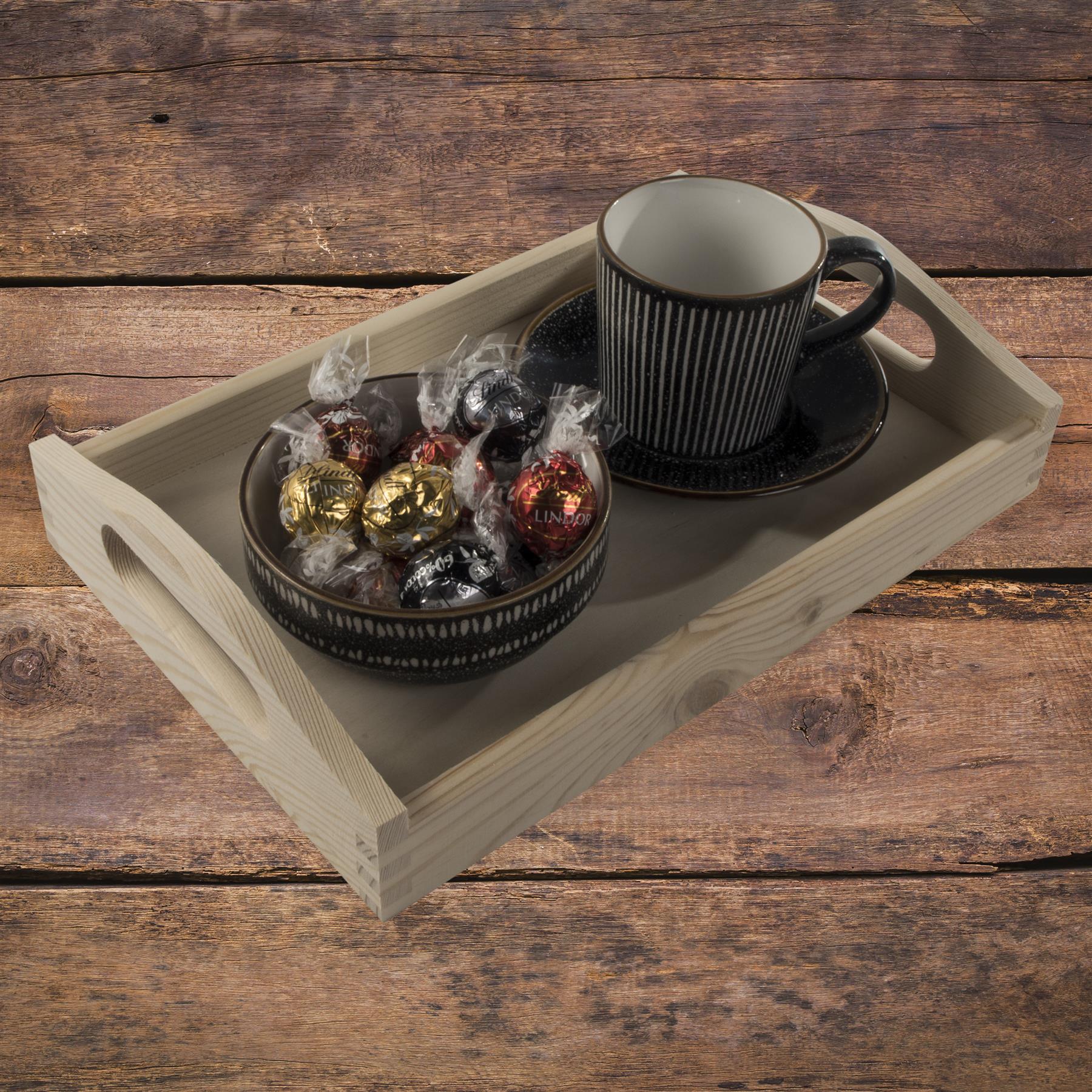 Decorative Serving Trays | Plain Pinewood | Tea Coffee Milk Breakfast Parties - Picture 37 of 144