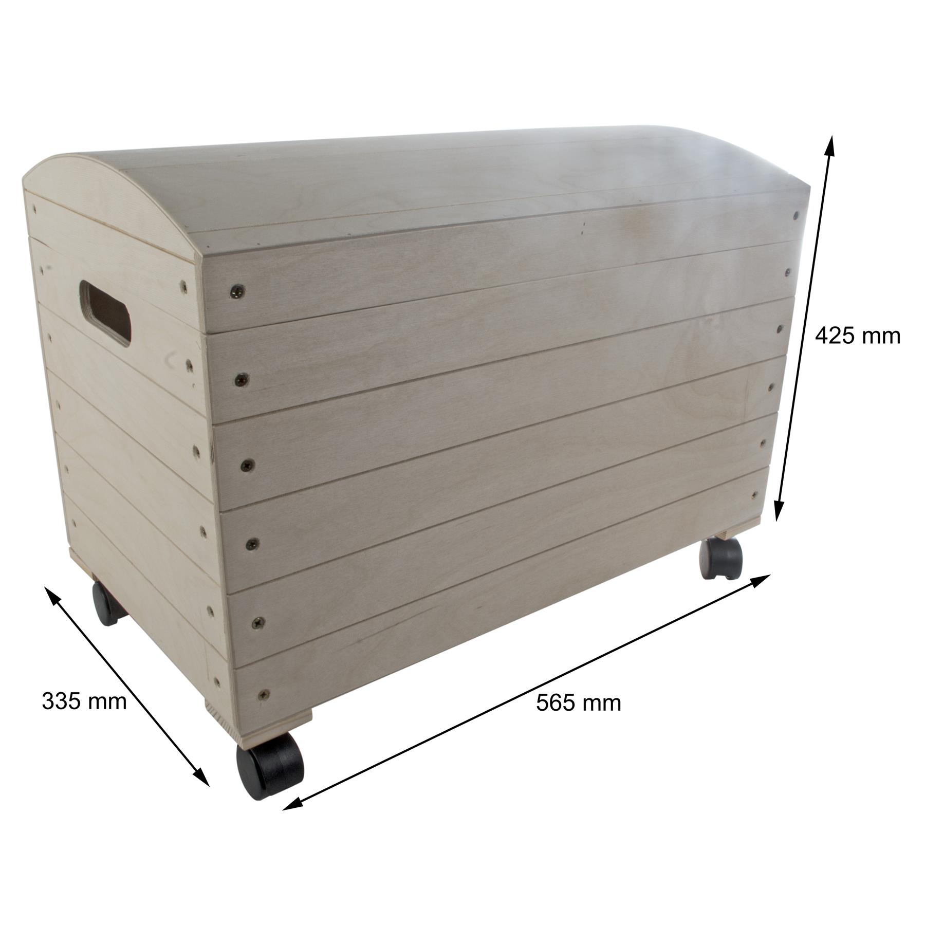 Wooden Trunk Chest Storage Box Lid & Wheels | Paint Yourself | Choice of Sizes - Picture 12 of 21