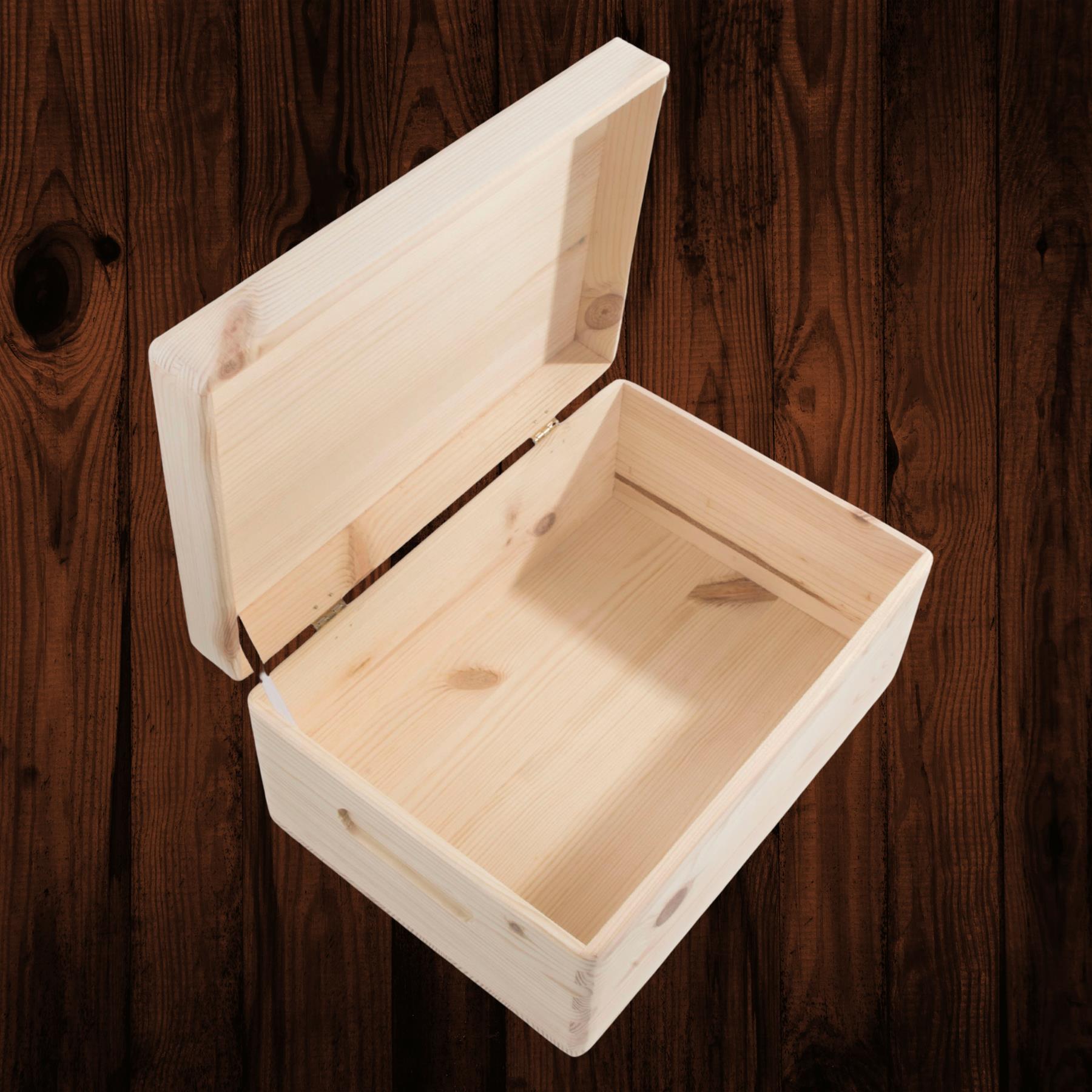 Wooden Lidded Decorative Memory Storage Chest Boxes / 5 Sizes / Small to Large - Picture 28 of 58