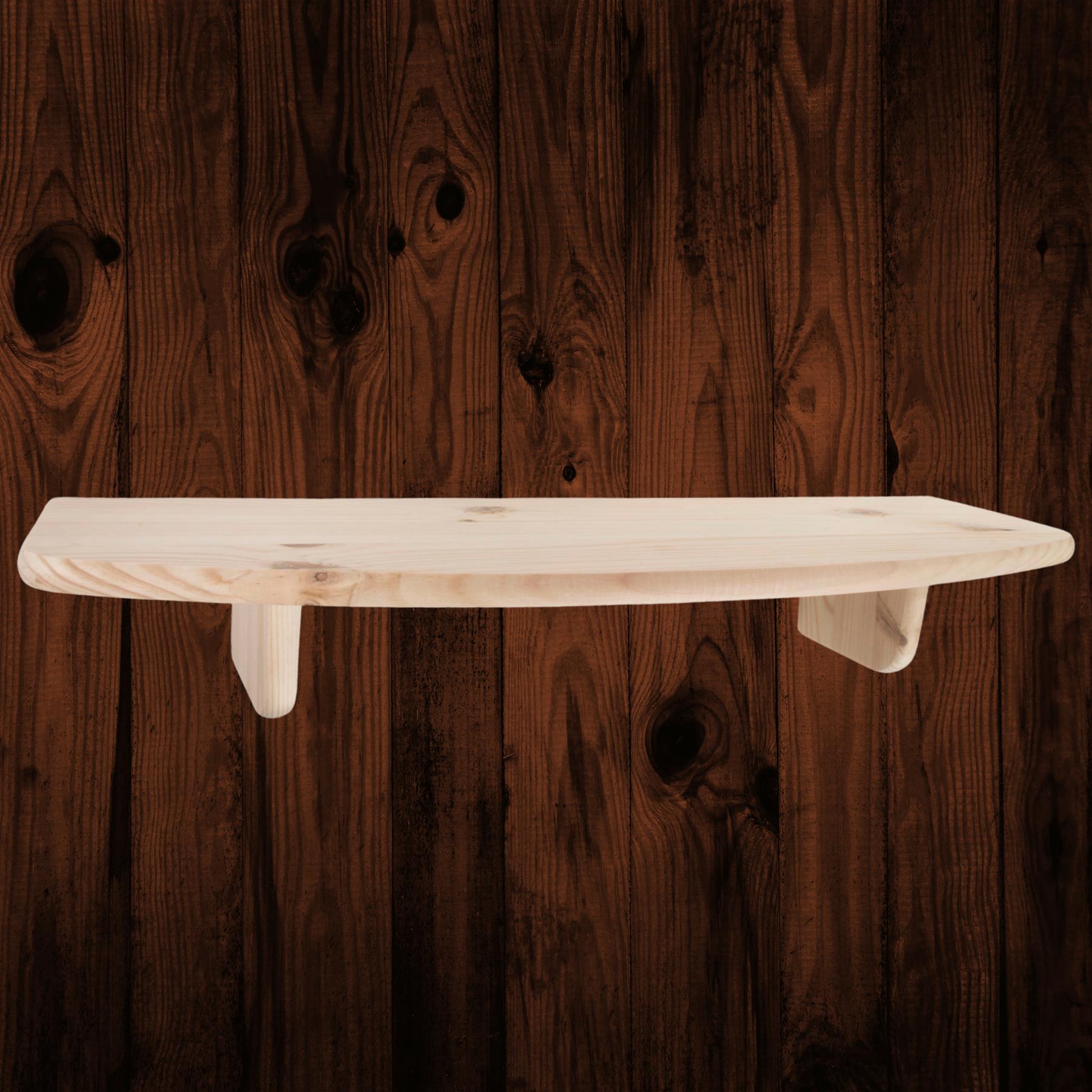 Natural Pine Wooden Floating Shelf Shelves / 5 Sizes / Wall Mounted Storage Rack - Picture 17 of 47