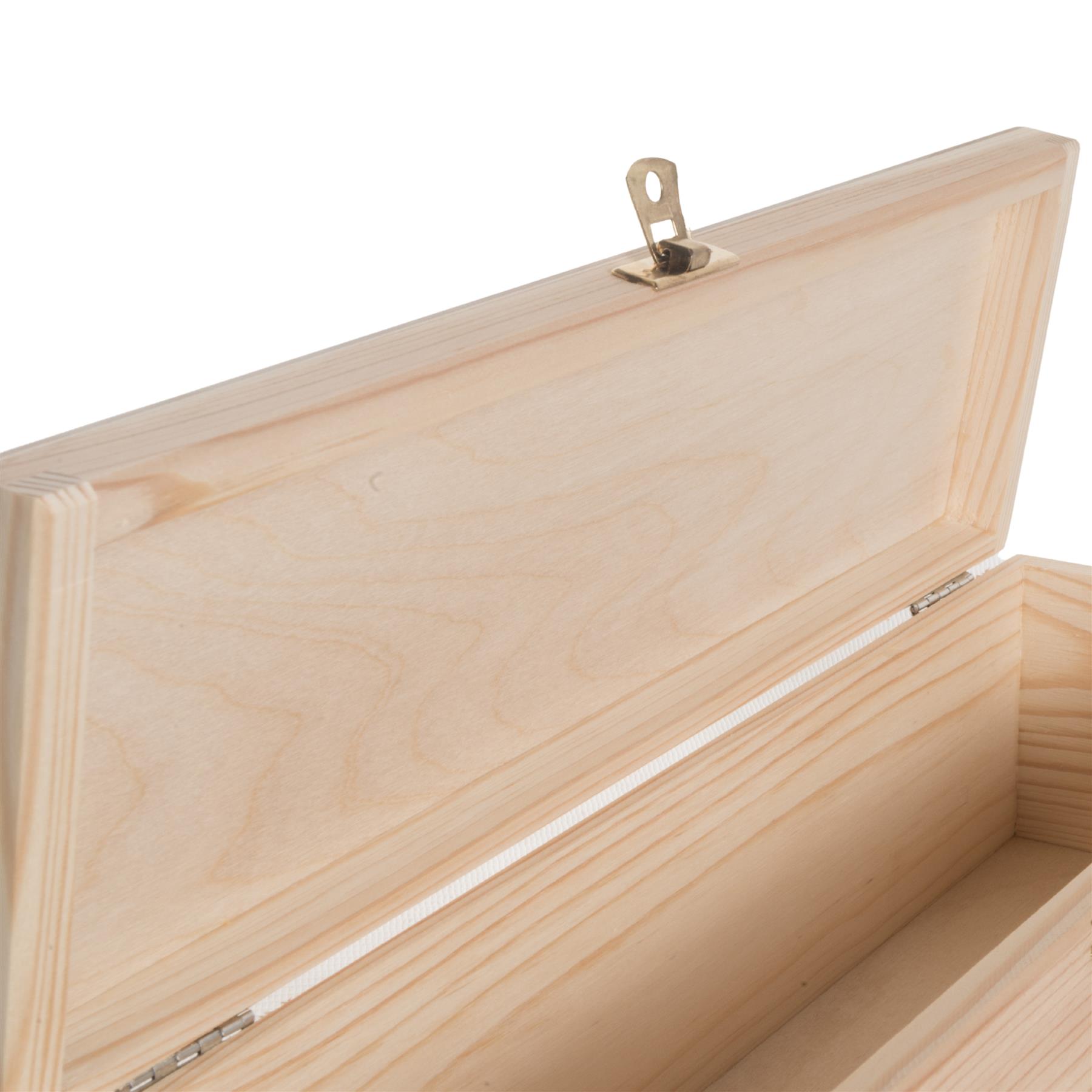 Rectangular Long Oblong Trinket Wooden Box Case / Plain Decorative Pine/ 2 Sizes - Picture 8 of 23