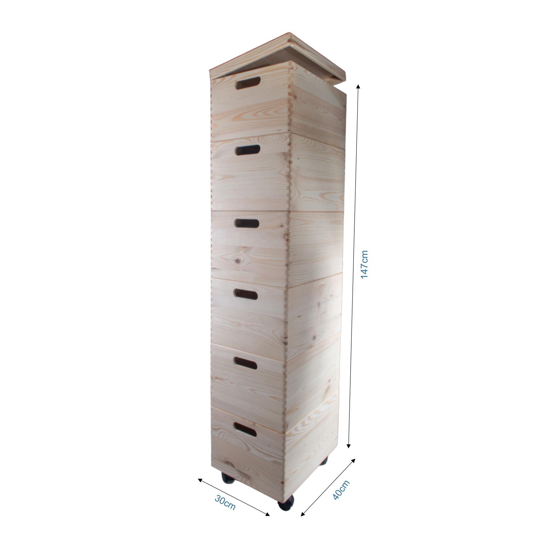 Grandes cajas de madera apilables con asas de tapa ruedas - Imagen 60 de 68