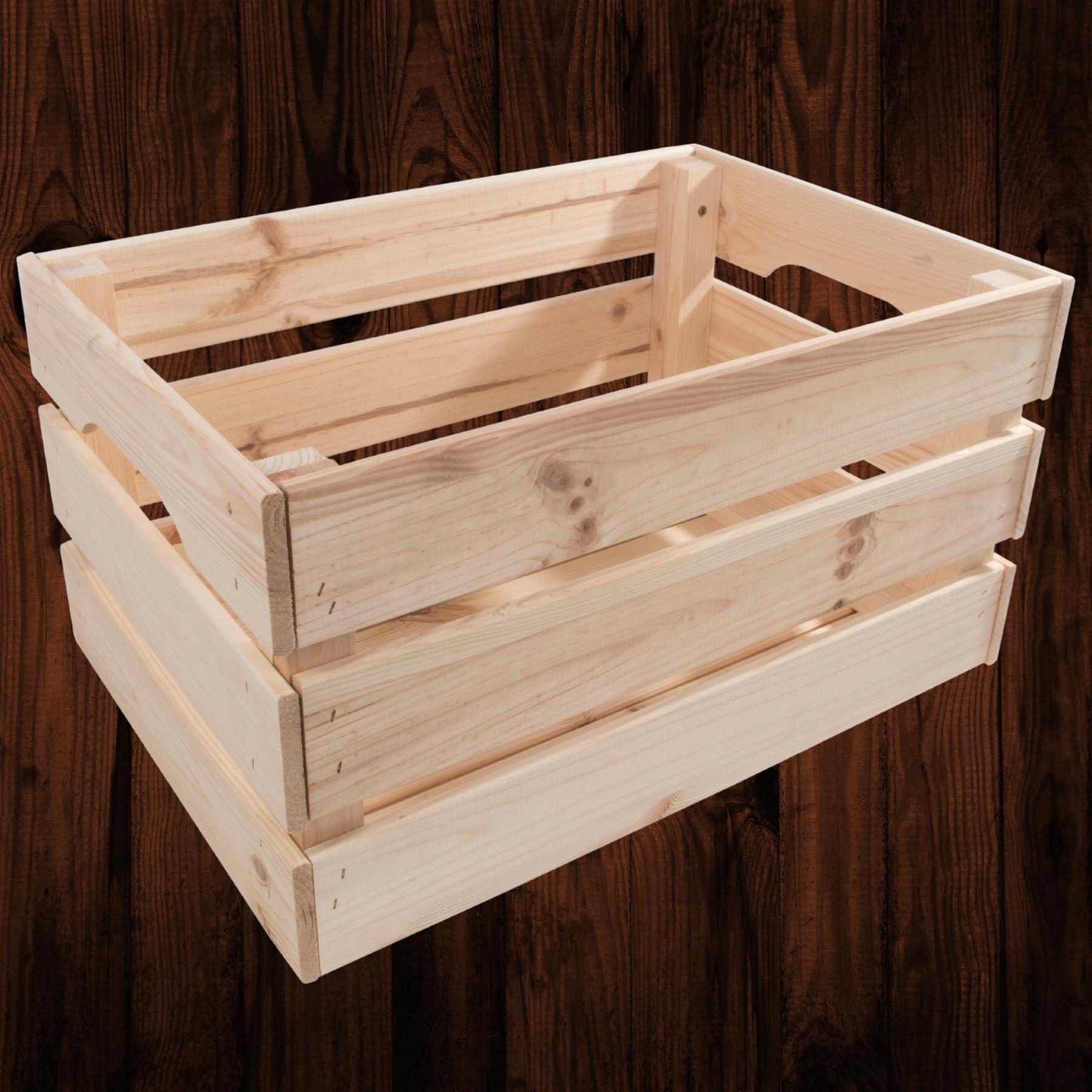 Wooden Crates Storage Boxes /2 Sizes/ Plain Unpainted Pinewood To Decorate Craft - Picture 20 of 40