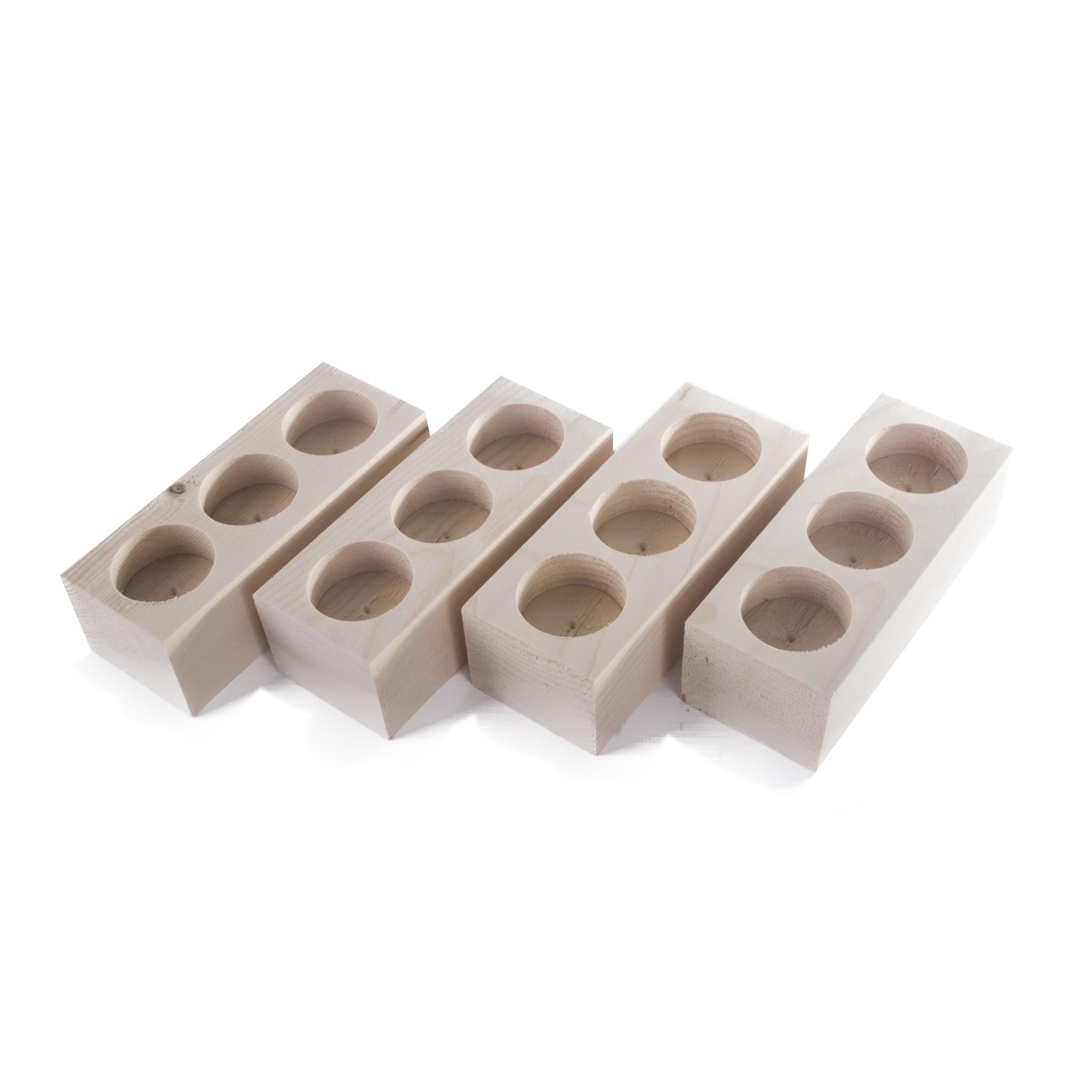 Wooden Tea Light Candle Holder | Craft Decorative Pine| Double Triple Quadruple - Picture 25 of 36