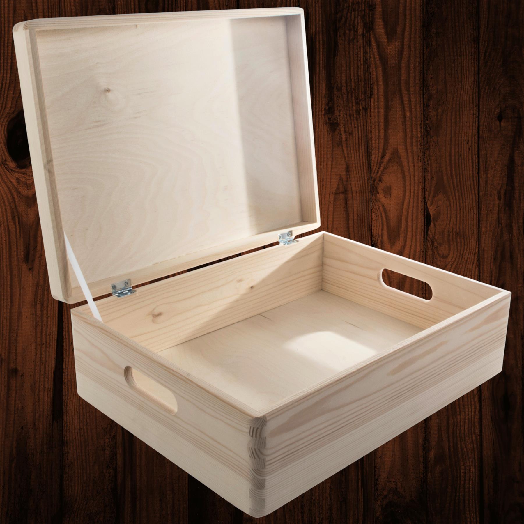 Under-bed Wooden Unfinished Containers | Choice of Sizes | Keepsake Chests w/Lid - Picture 26 of 72