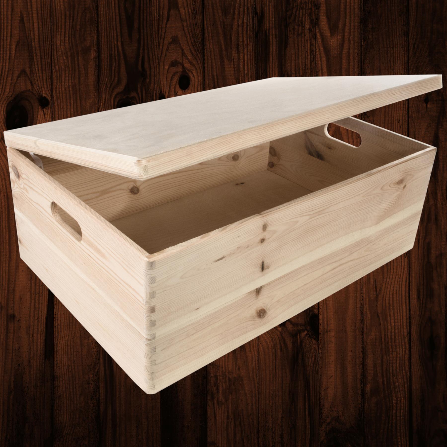Under-bed Wooden Unfinished Containers | Choice of Sizes | Keepsake Chests w/Lid - Picture 63 of 72