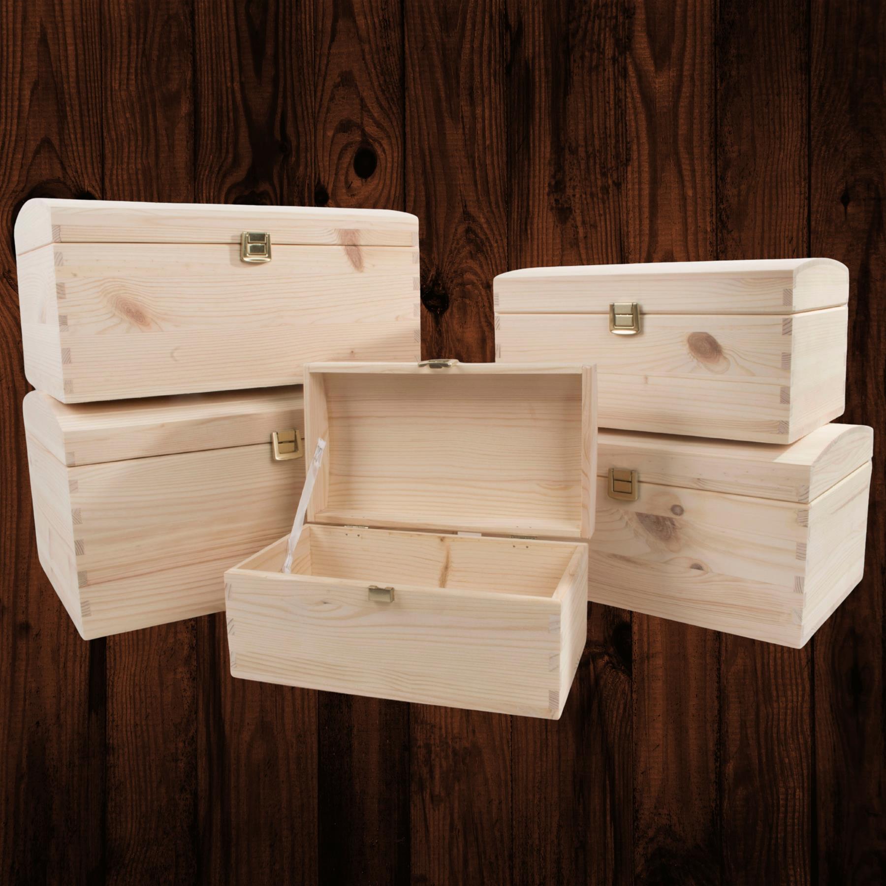 Wooden Storage Boxes / 5 Sizes / Treasure Chest Keepsake Trinket Memory Souvenir - Picture 61 of 70