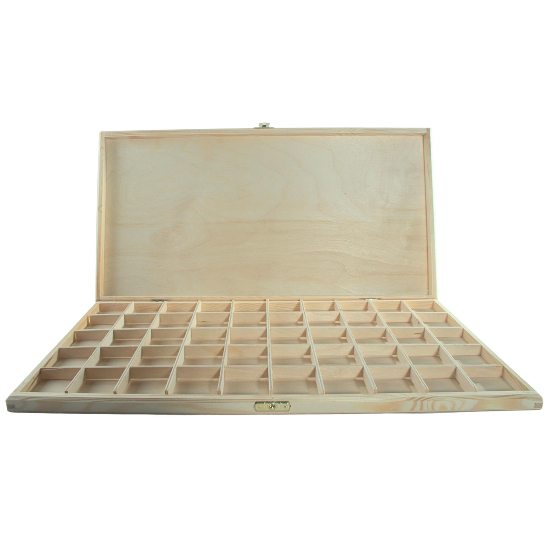 Wooden 40/50/70 Grids Gemstone Bead Jewellery Boxes Removable Dividers Organiser - Picture 47 of 48