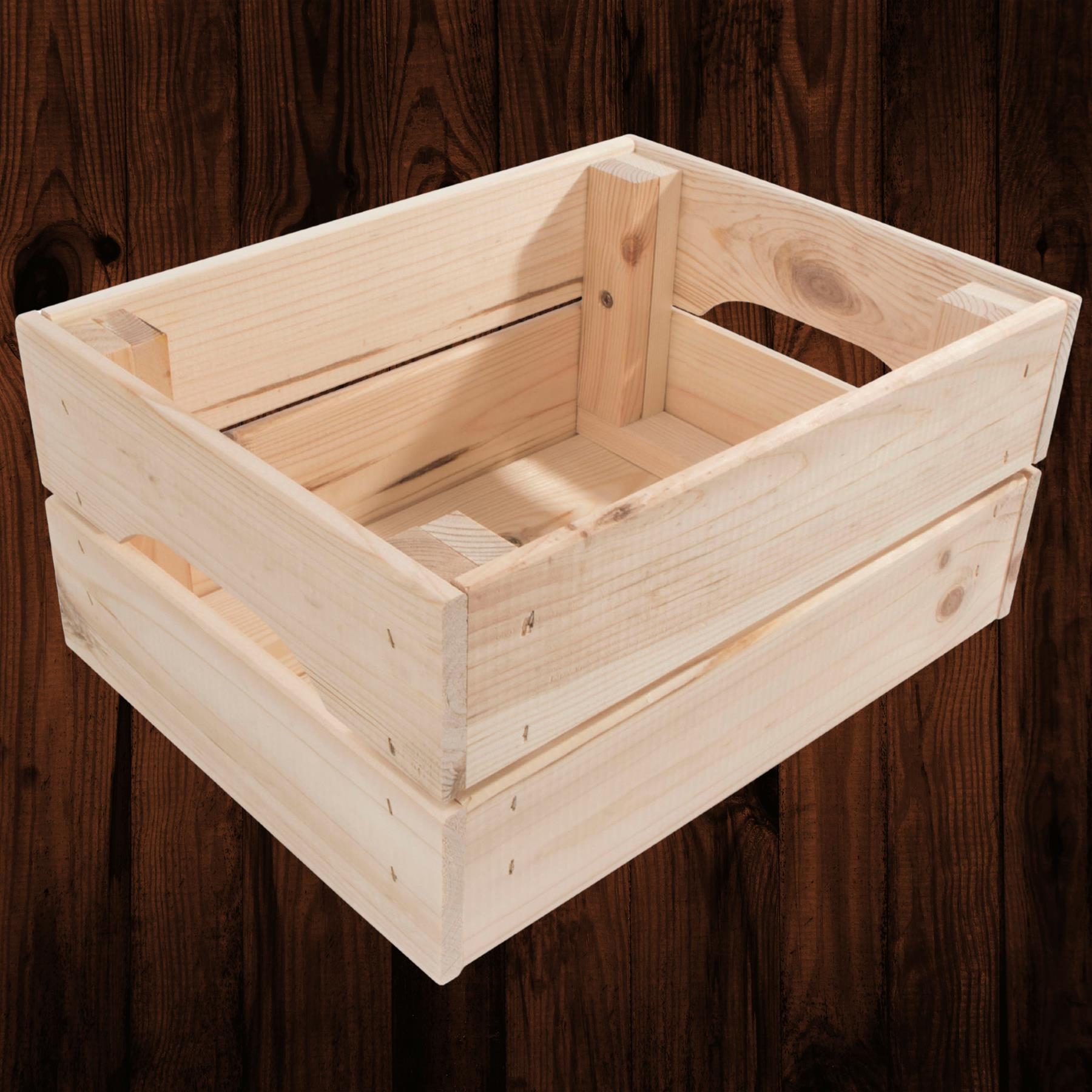 Wooden Crates Storage Boxes /2 Sizes/ Plain Unpainted Pinewood To Decorate Craft - Picture 8 of 40