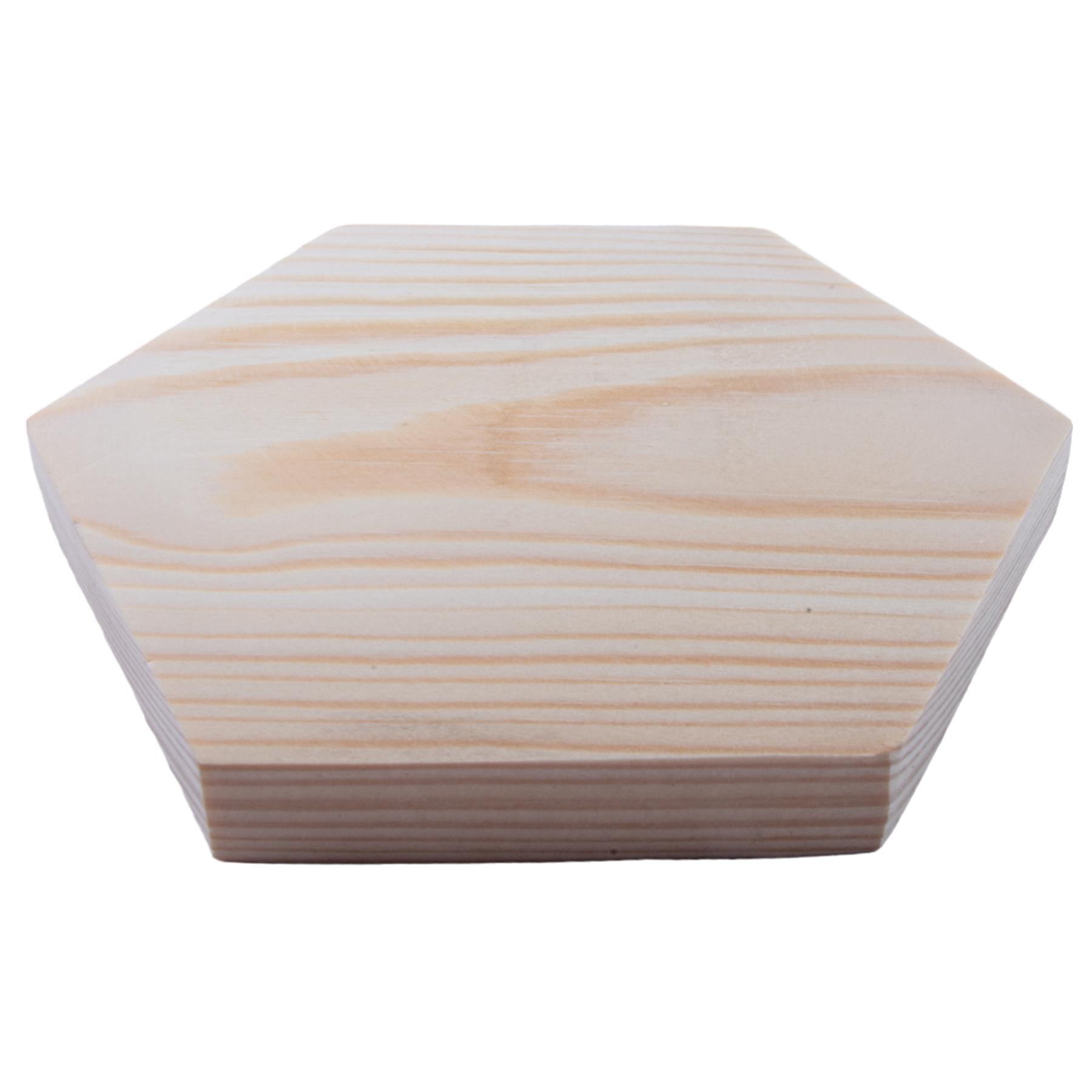 Unfinished Pine Wood Craft Shapes |Wooden Pieces Circle Square Hexagon DIY Discs - Picture 11 of 43