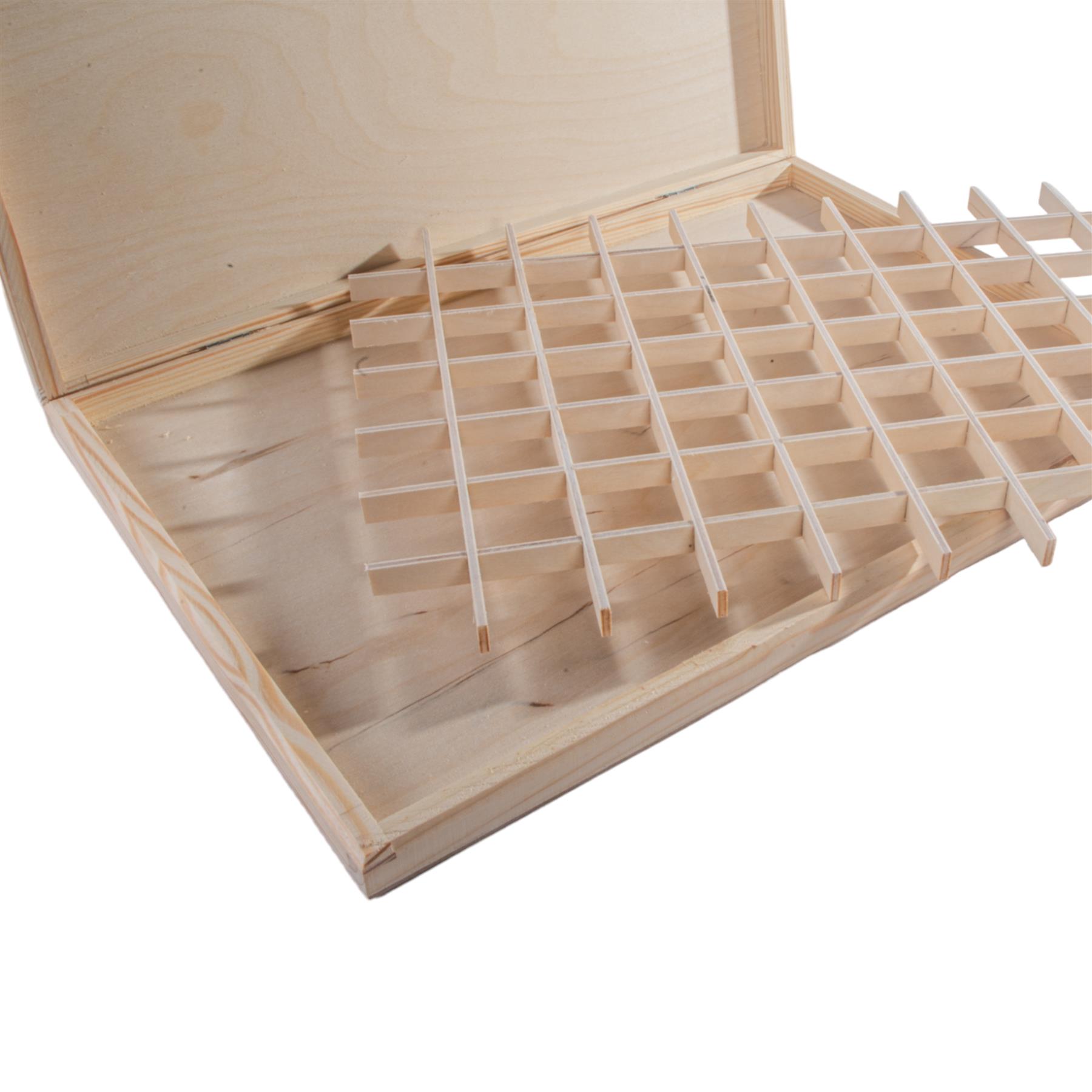 Wooden 40/50/70 Grids Gemstone Bead Jewellery Boxes Removable Dividers Organiser - Picture 34 of 48