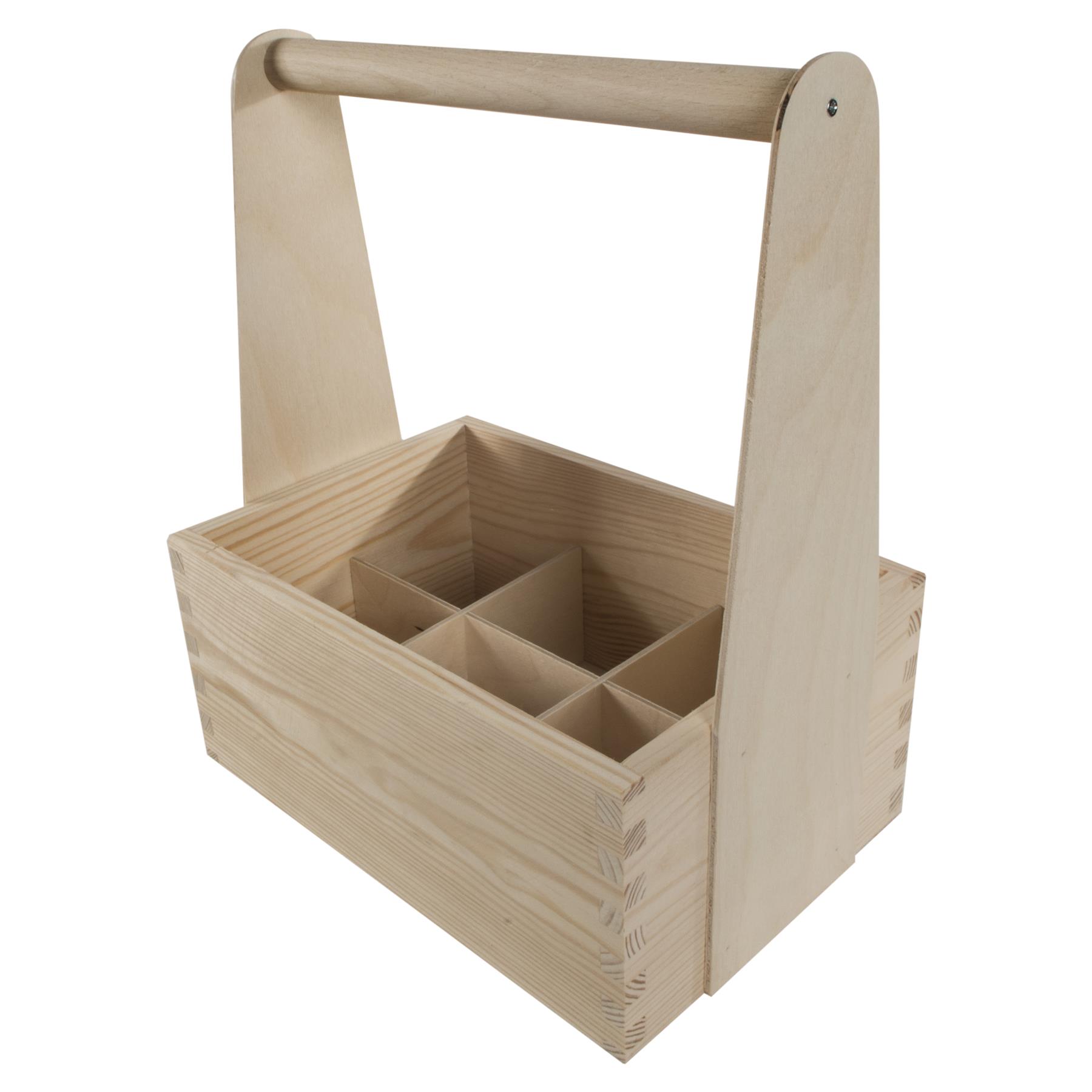 Decorative Wooden Bottle Carrier Holder Caddy Tote Trug Craft Personalization - Picture 11 of 18