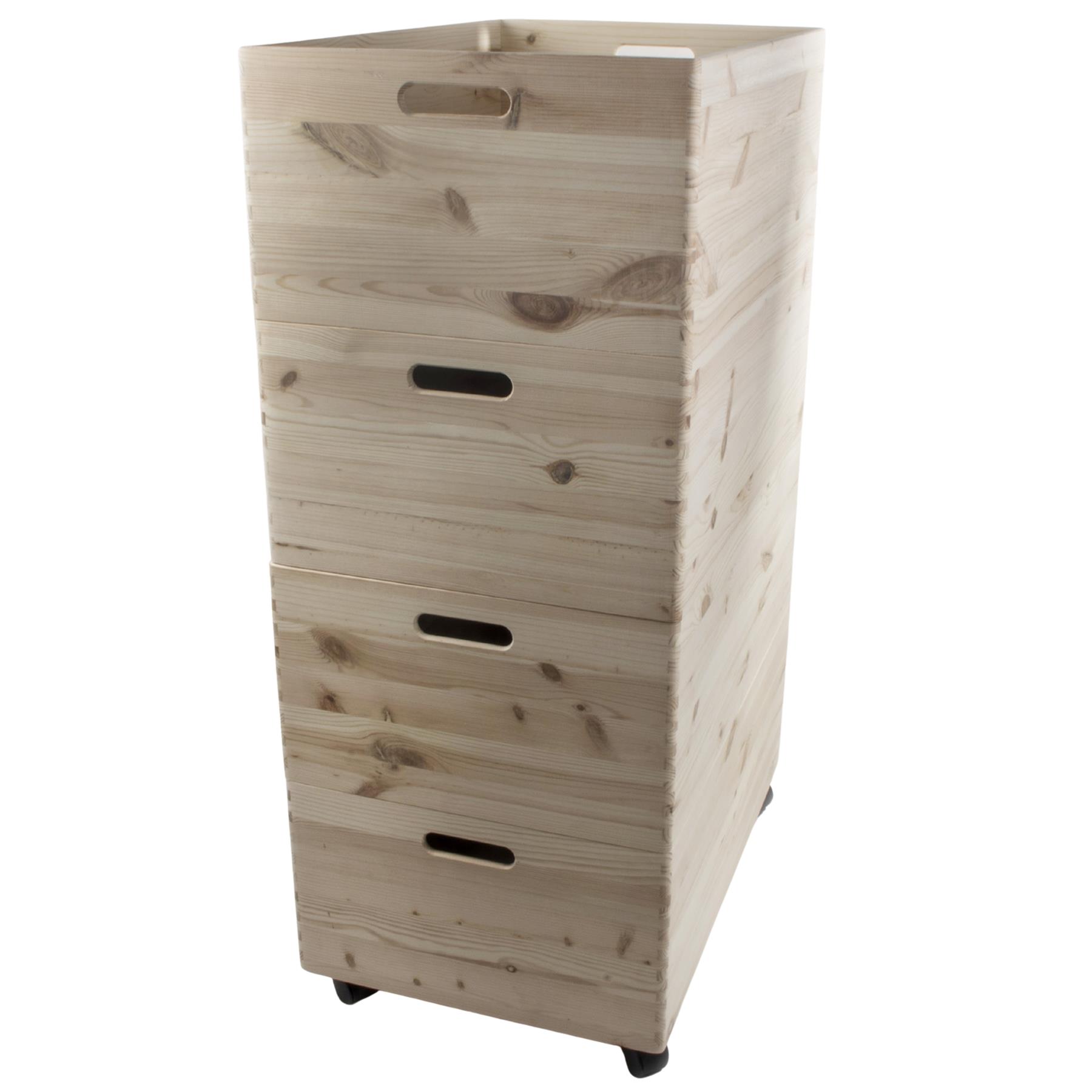 Choice of Stacking Extra Large Wooden Open Crates with Handles Boxes Wheels - Picture 32 of 40