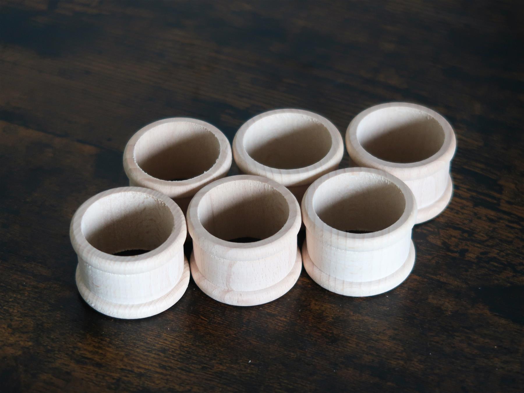 Wooden Napkin Rings | Various Designs | Round Decorative Holders For Craft DIY - Picture 28 of 50