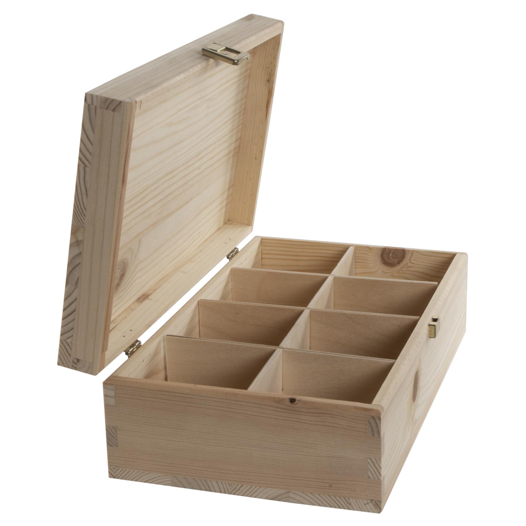 Decorative Natural Real Pinewood Boxes | Removable Dividers | 6/8/12 Sections - Picture 23 of 37