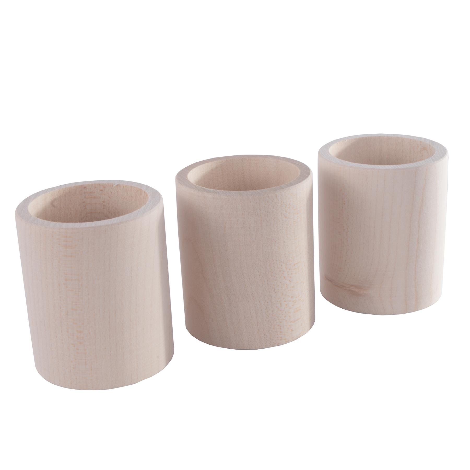 Round Traditional Beechwood Tea Light Candle Holders / Decorative / Unpainted - Picture 14 of 46