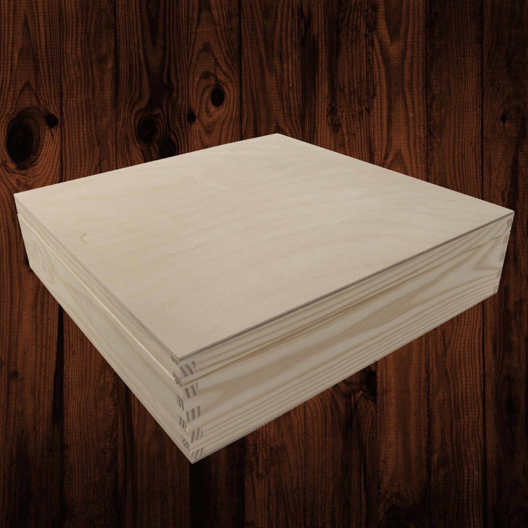 Square Wooden Lid Boxes | Plain Pine for Craft | Keepsake Trinket Memory Storage - Picture 192 of 238