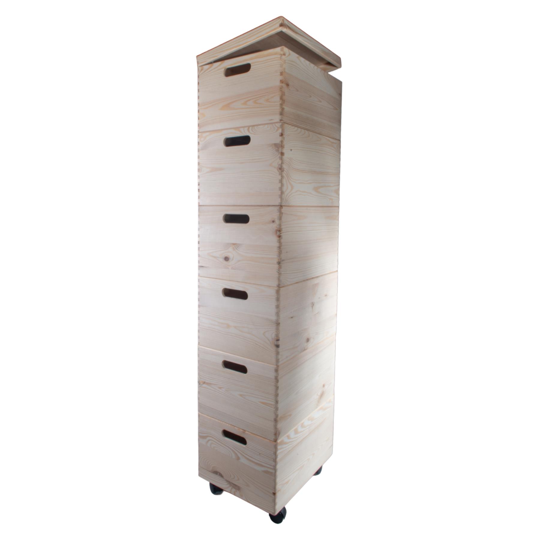 Grandes cajas de madera apilables con asas de tapa ruedas - Imagen 58 de 68