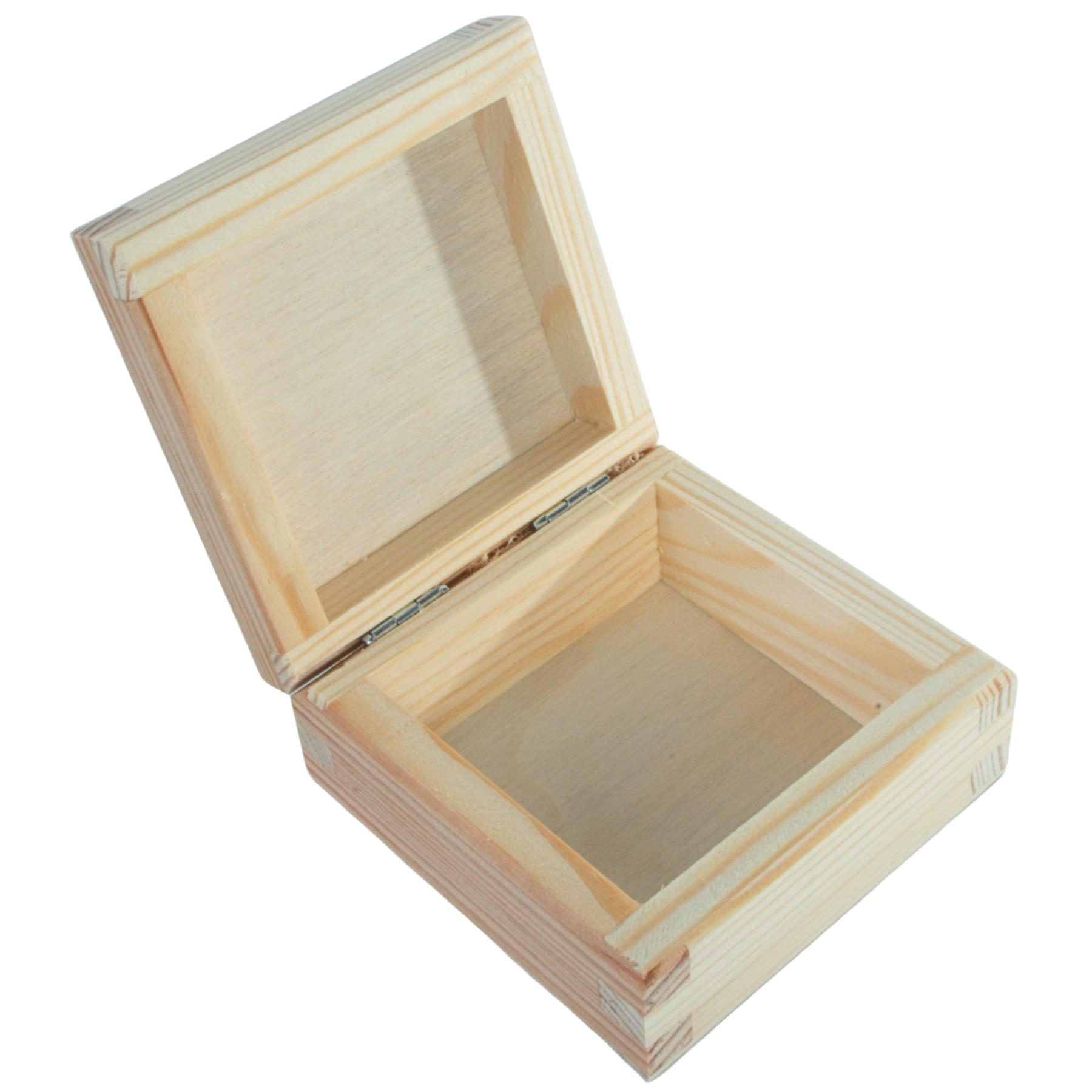 Cajas cuadradas con tapa de madera | Pino liso para artesanía | Almacenamiento de memoria de baratija de recuerdo - Imagen 4 de 244