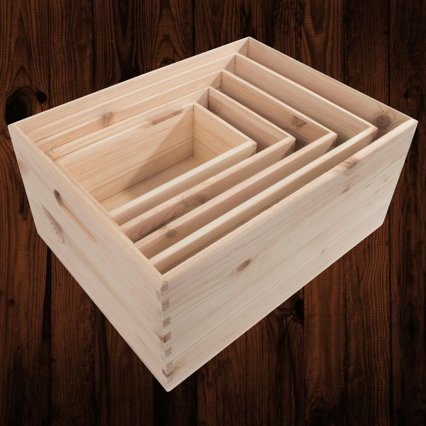 Pine Crate Chest Wooden Storage Box / 5 Sizes / Open Top / For Craft Decoupage - Picture 50 of 57