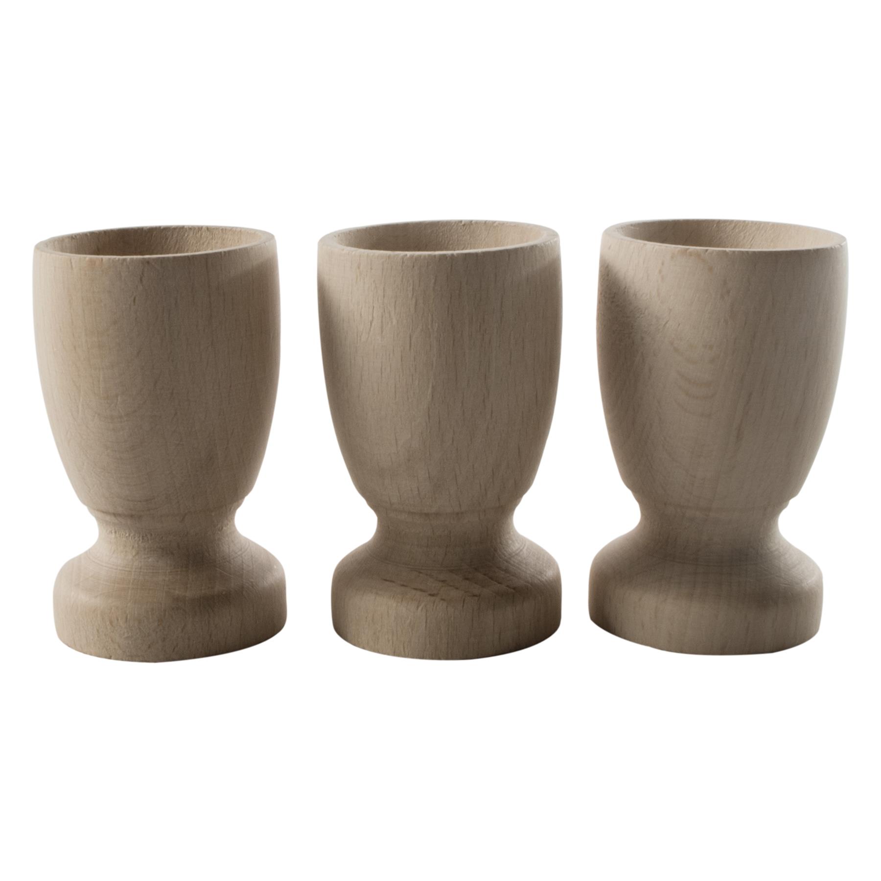 Wooden Egg Cups Natural Beech Serving Breakfast Holder Stands Kitchen Dining - Picture 11 of 27