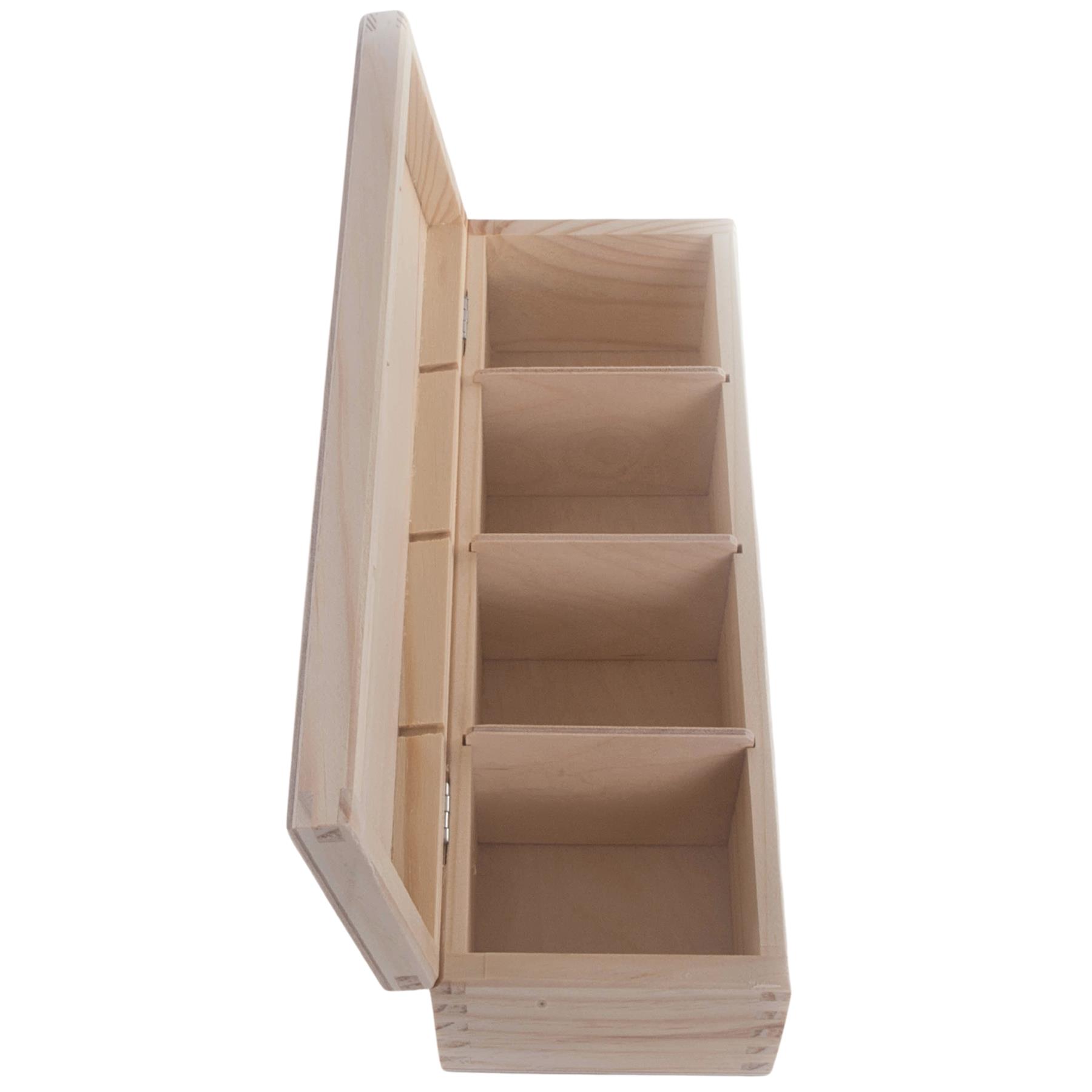 Holz Länglich Tee Box Ordnung Aufbewahrung Organizer Einfach Halter Etui 2-4 Fächer - Bild 46 von 48