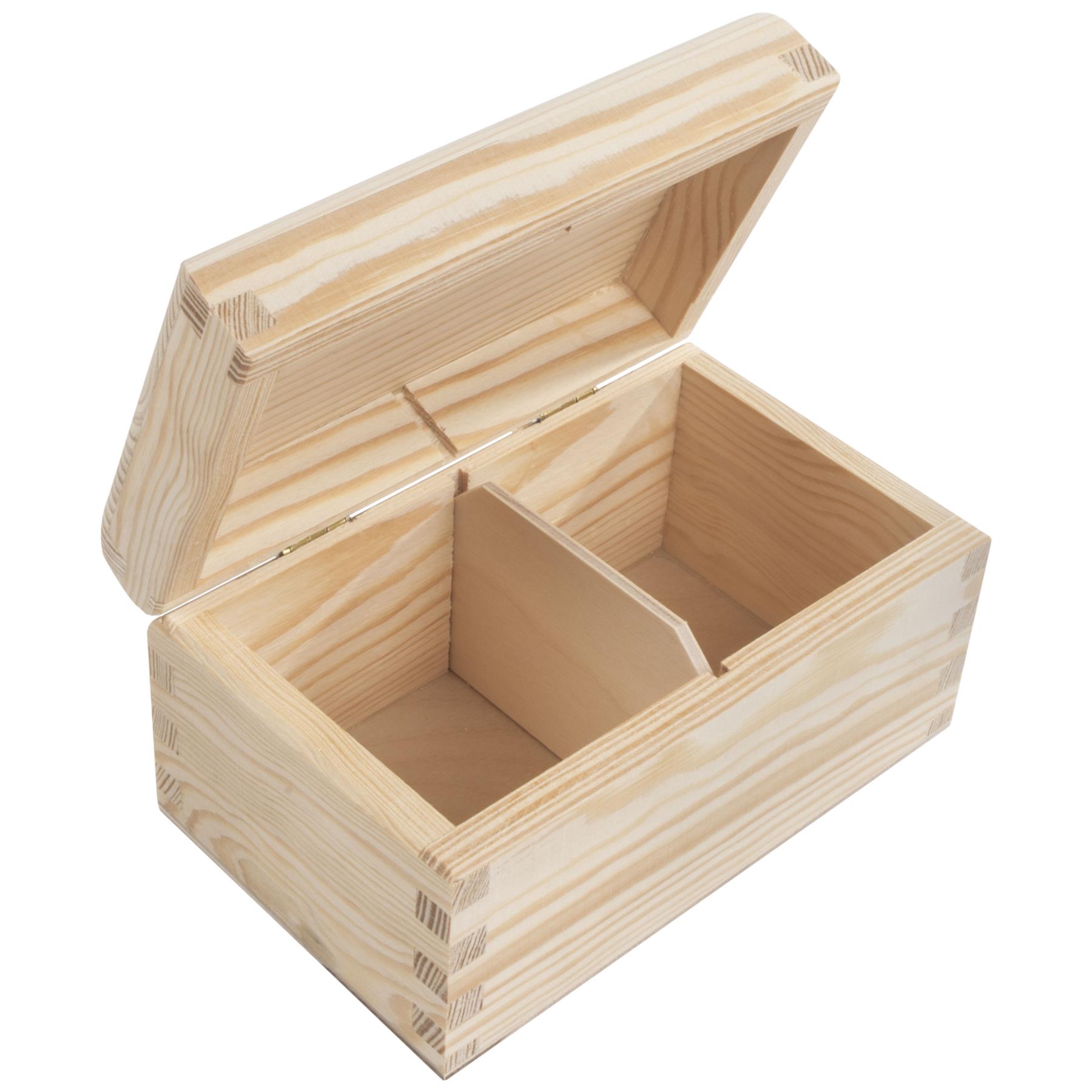 Plain Pine Wood Compartment Boxes with Nicely Rounded Lid | Decoupage Decorate - Picture 17 of 28