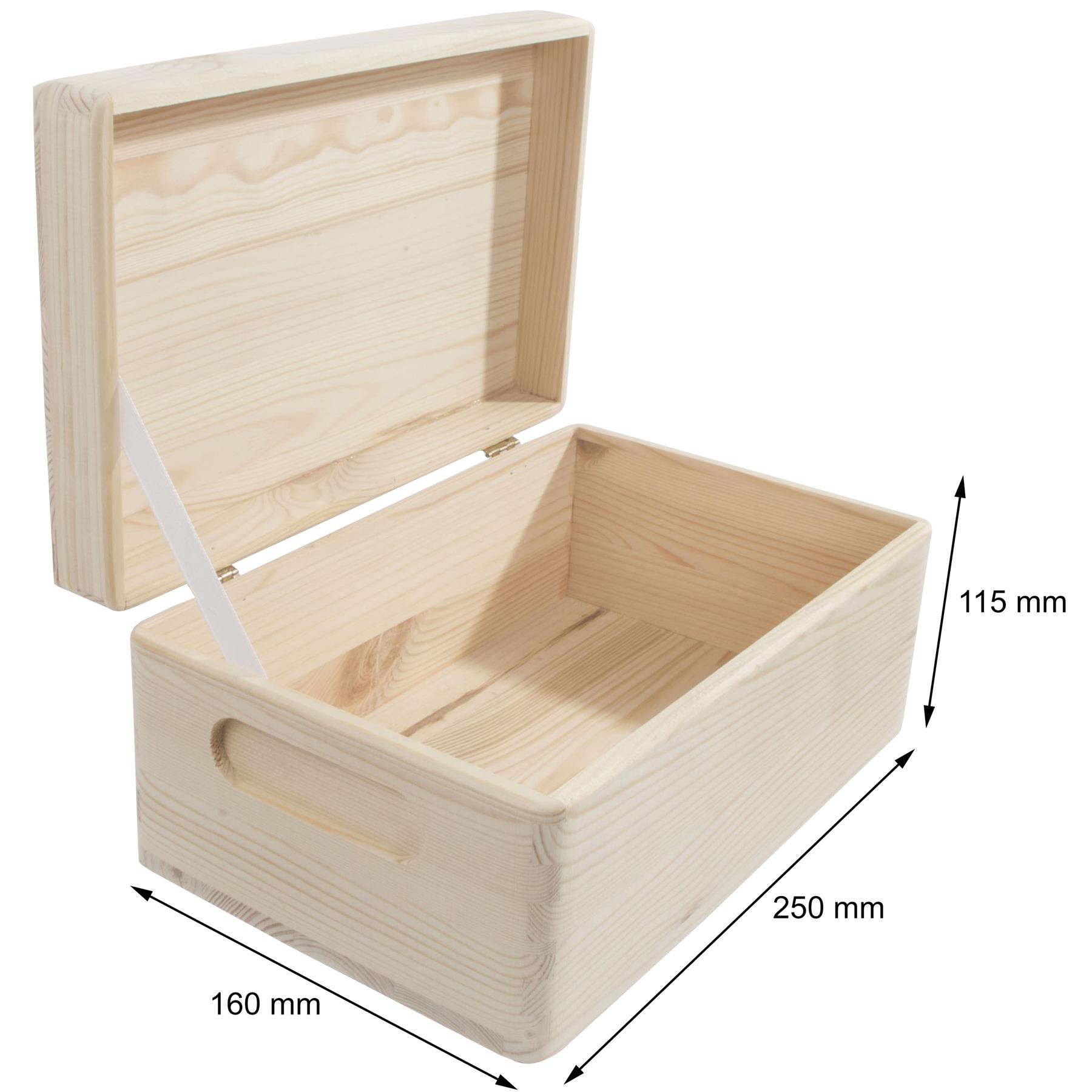 Wooden Lidded Decorative Memory Storage Chest Boxes / 5 Sizes / Small to Large - Picture 23 of 58