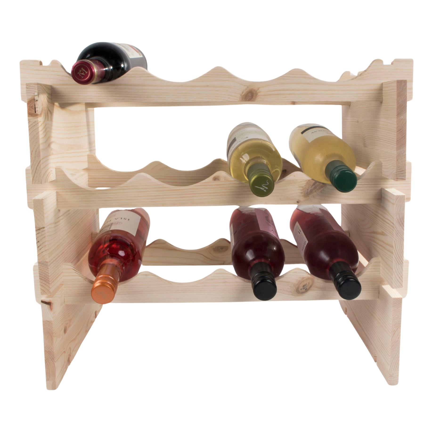 Estantes de vino de madera de 6 a 30 capacidad de botella / selección de soporte de almacenamiento natural - Imagen 25 de 87