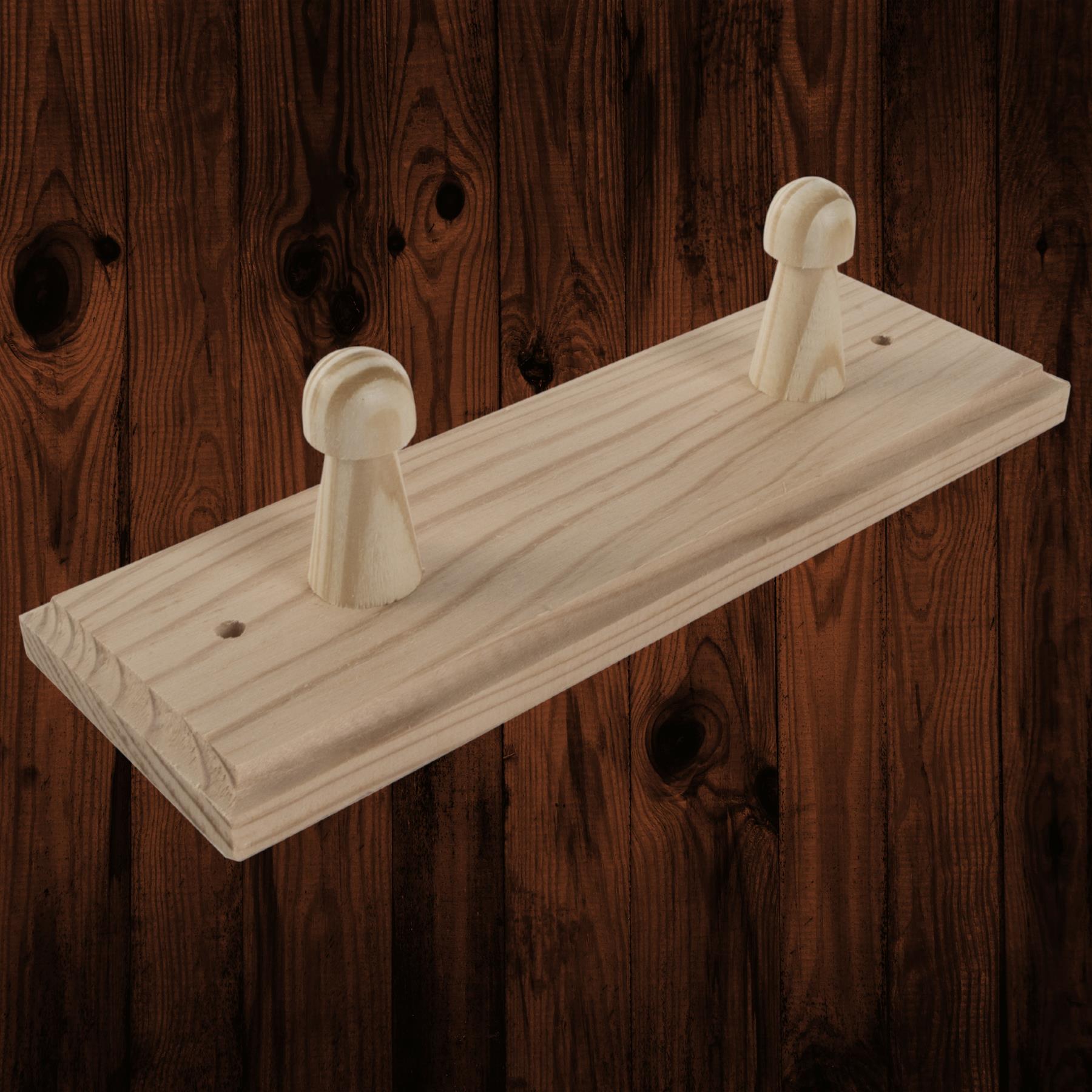 3/4/5 Pegs Wooden Door Hooks Coat Rack Hanging Clothes Holder Wall / Plain Pine - Picture 12 of 40