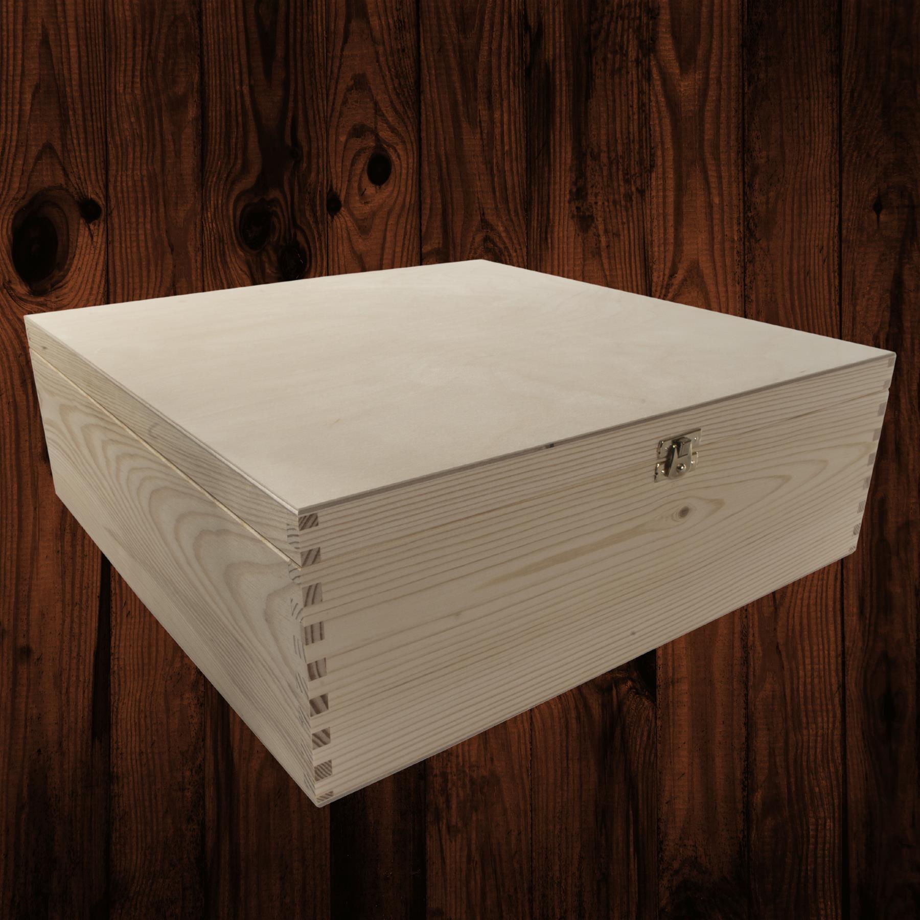 Square Wood Gift Trinket Keepsake Box Pyrography Decoupage |40 x 40 x 13.5 cm - 第 6/27 張圖片