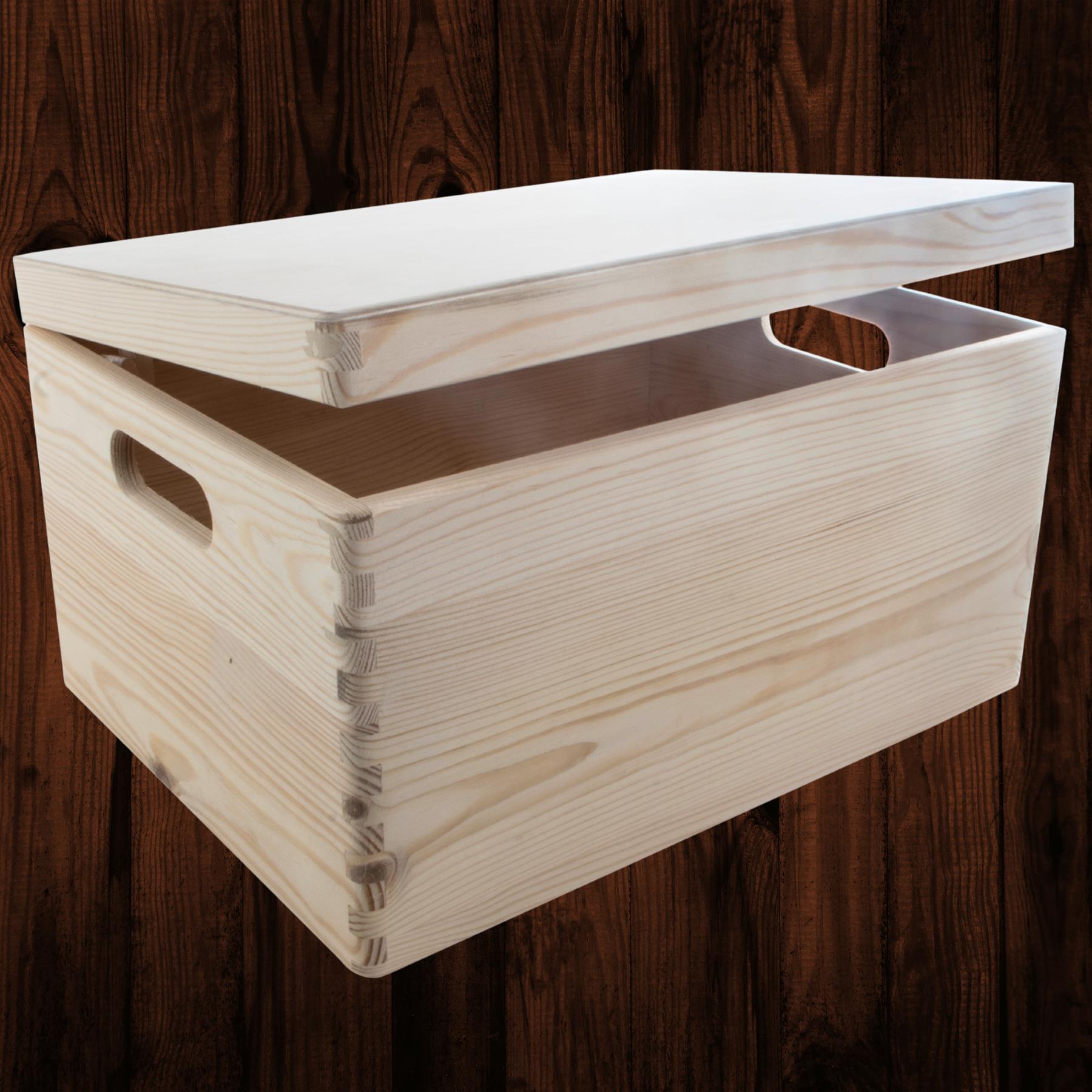 Under-bed Wooden Unfinished Containers | Choice of Sizes | Keepsake Chests w/Lid - Picture 51 of 72