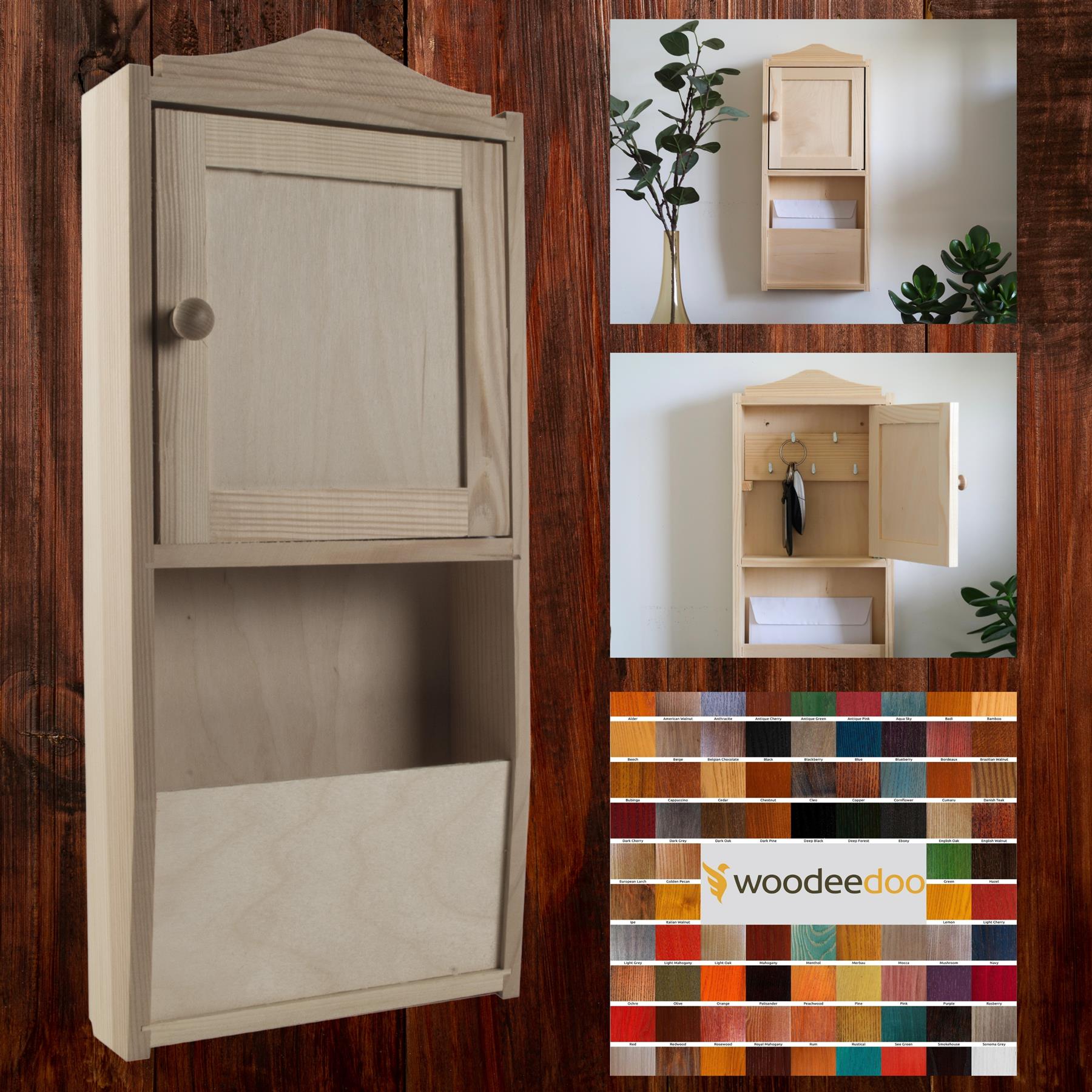 Wooden Key Box Decorative Wall Hanging Cabinet Rack Holder Cupboard Organiser - Picture 81 of 105