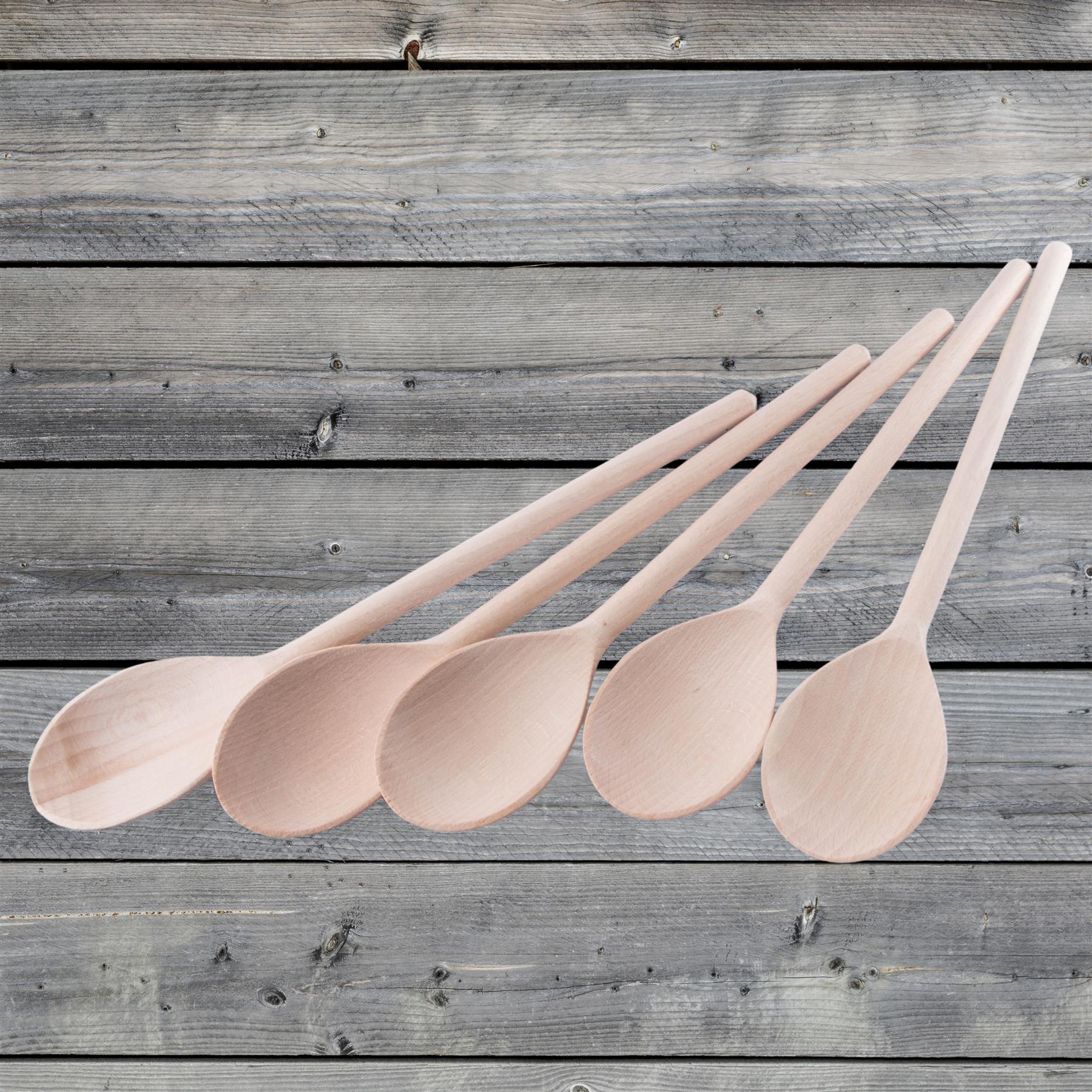 Regular Wooden Spoon 30cm (12") Long Beechwood Non-Stick Turner Kitchen Cooking - Picture 38 of 52