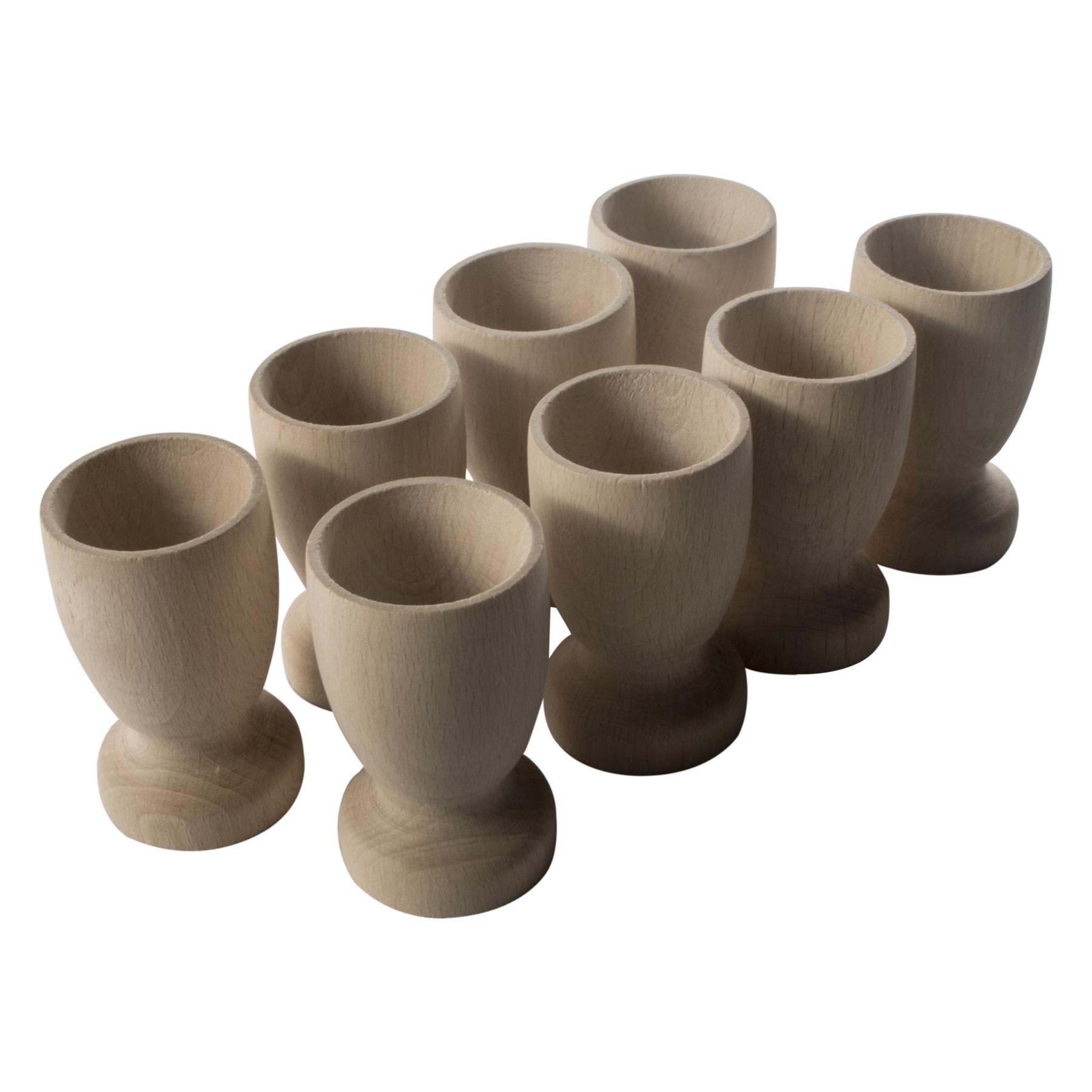 Wooden Egg Cups Natural Beech Serving Breakfast Holder Stands Kitchen Dining - Picture 18 of 27