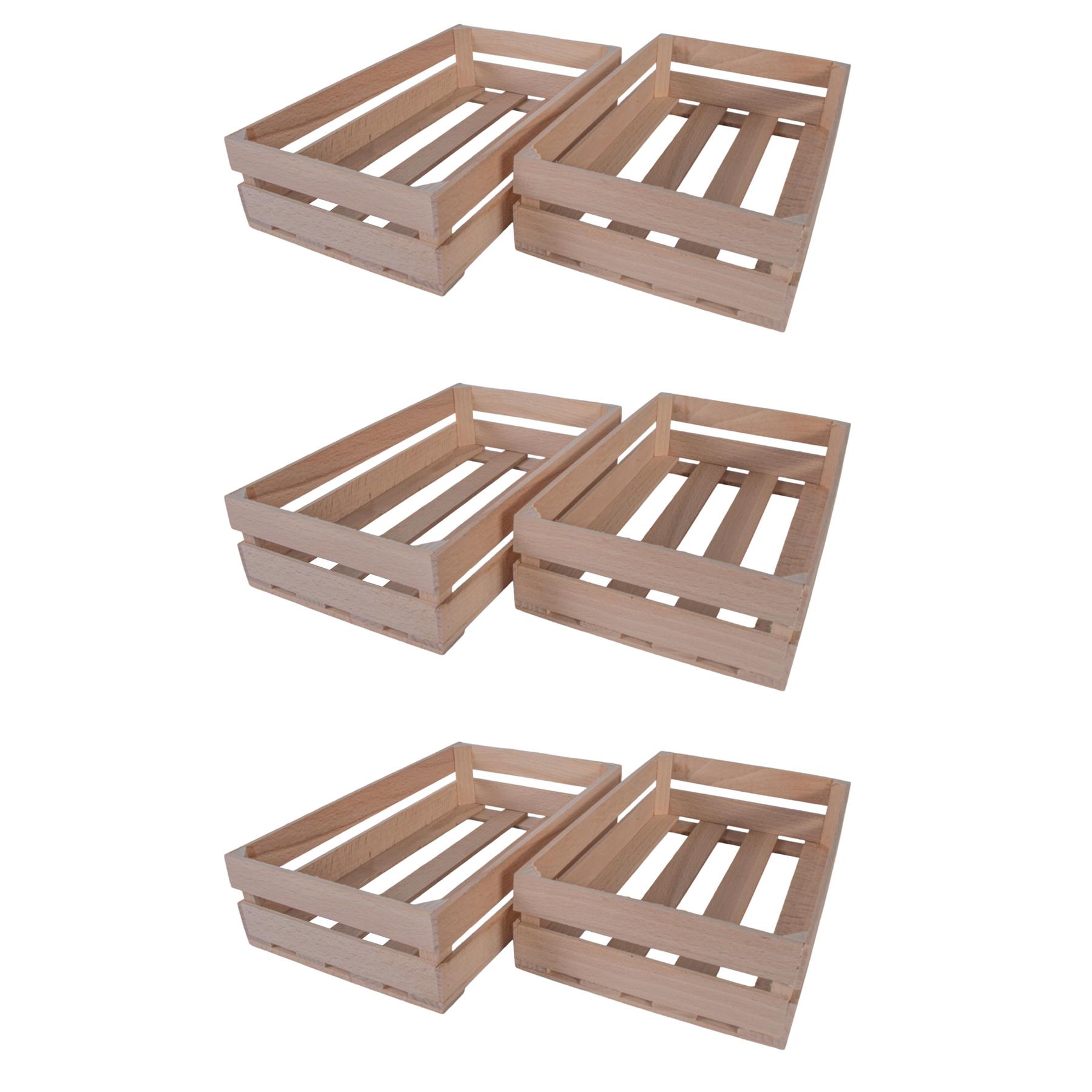 Small Wooden Crates Decorative Display Shelf Box Organisation Basket Plan Wood - Picture 30 of 32