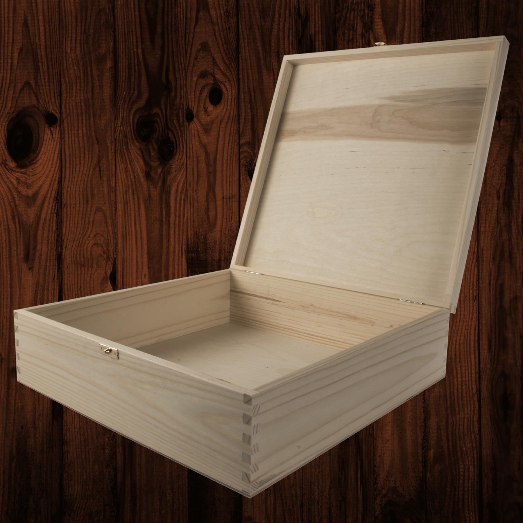 Square Wood Gift Trinket Keepsake Box Pyrography Decoupage |36 x 36 x 10.5 cm - Picture 7 of 27