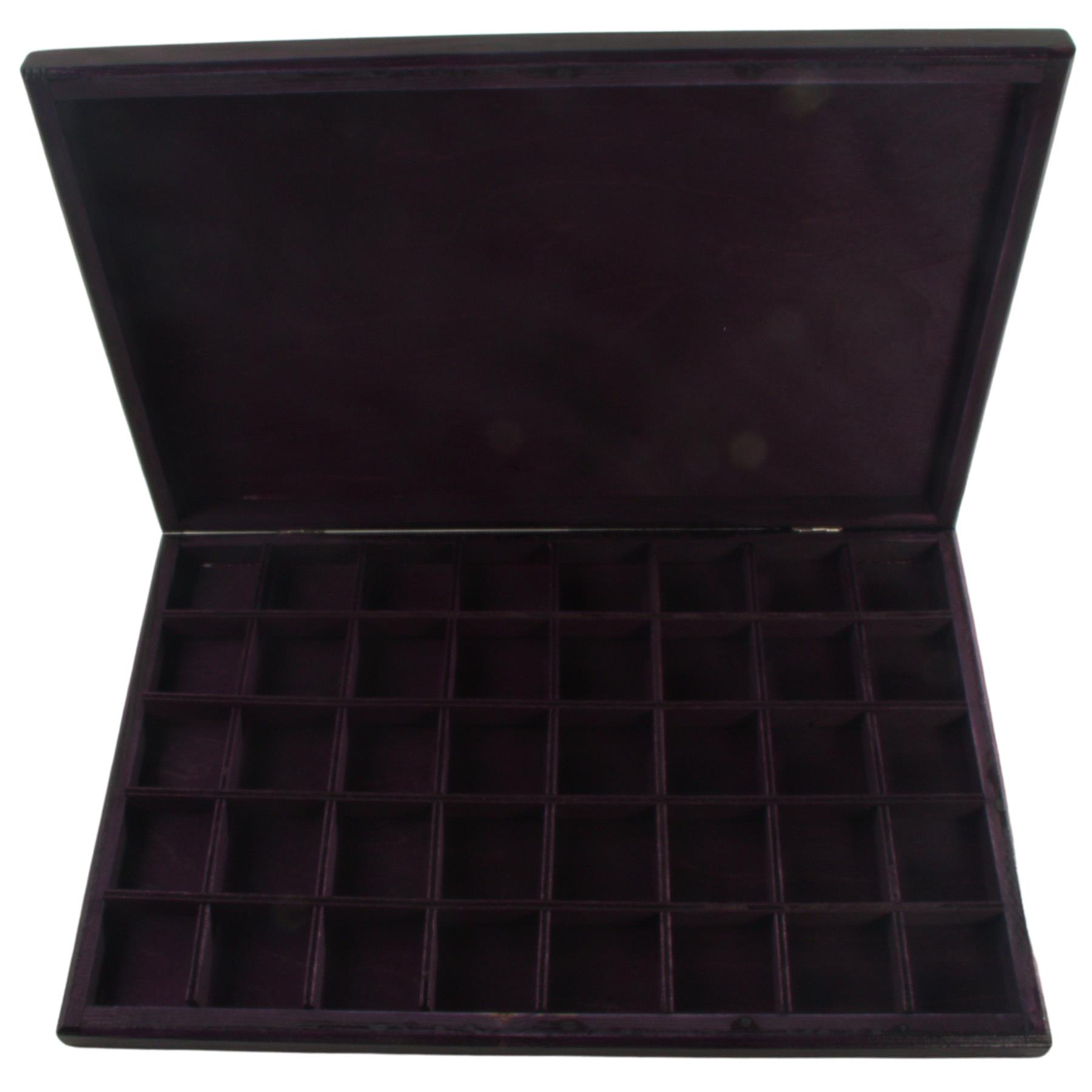 Hand-stained Wooden 40 Compartments Shallow Boxes for Gems Beads Jewellery - Picture 38 of 60