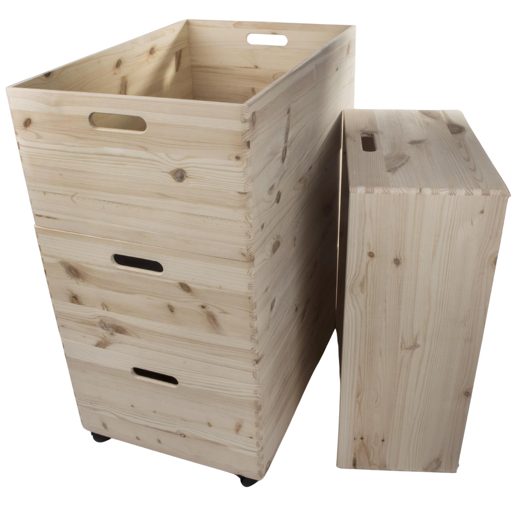Choice of Stacking Extra Large Wooden Open Crates with Handles Boxes Wheels - Picture 33 of 40