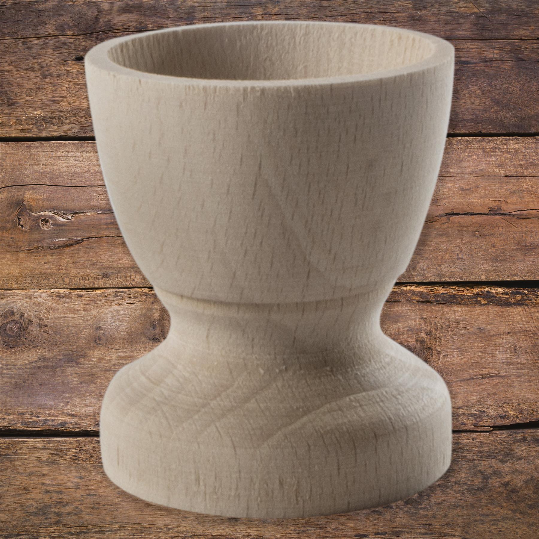 Clásico Tazas de Huevos de Madera Haya Natural Artesanía Desayuno Soporte de Boda - Imagen 6 de 25