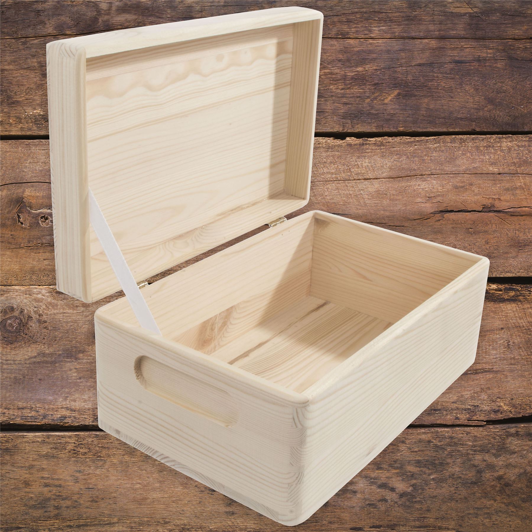 Wooden Lidded Decorative Memory Storage Chest Boxes / 5 Sizes / Small to Large - Picture 24 of 58