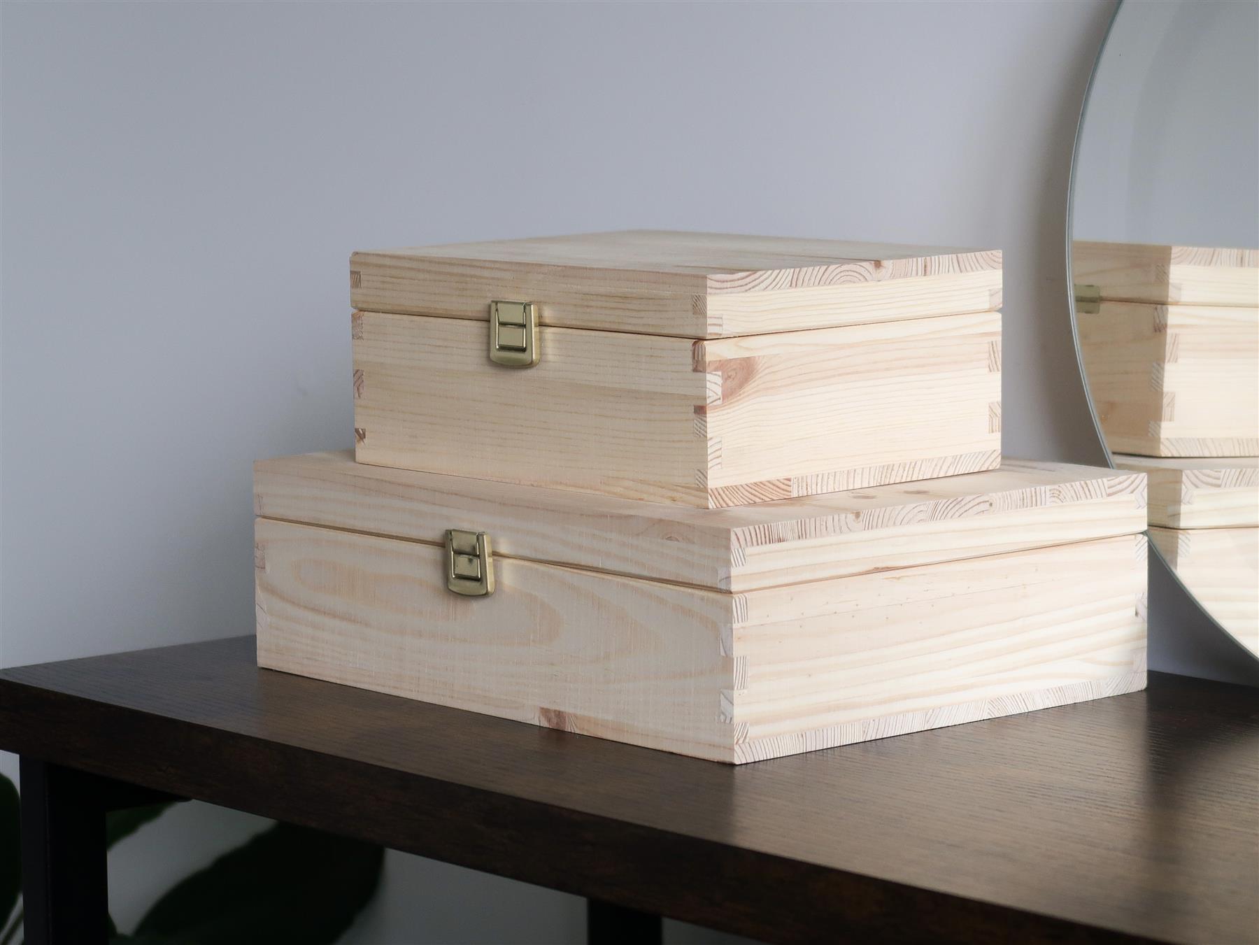 Decorative Natural Real Pinewood Boxes | Removable Dividers | 6/8/12 Sections - Picture 8 of 37
