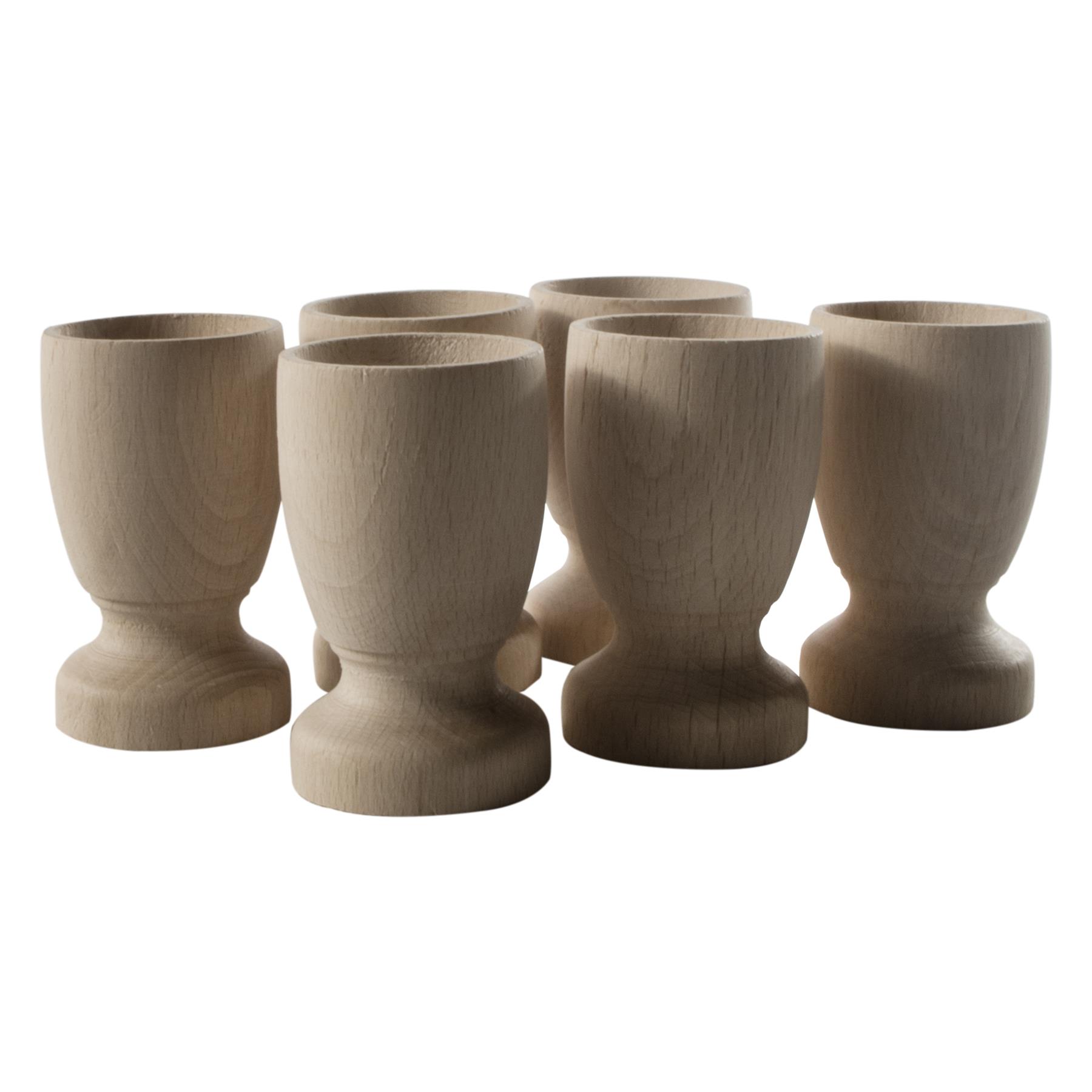 Wooden Egg Cups Natural Beech Serving Breakfast Holder Stands Kitchen Dining - Picture 17 of 27